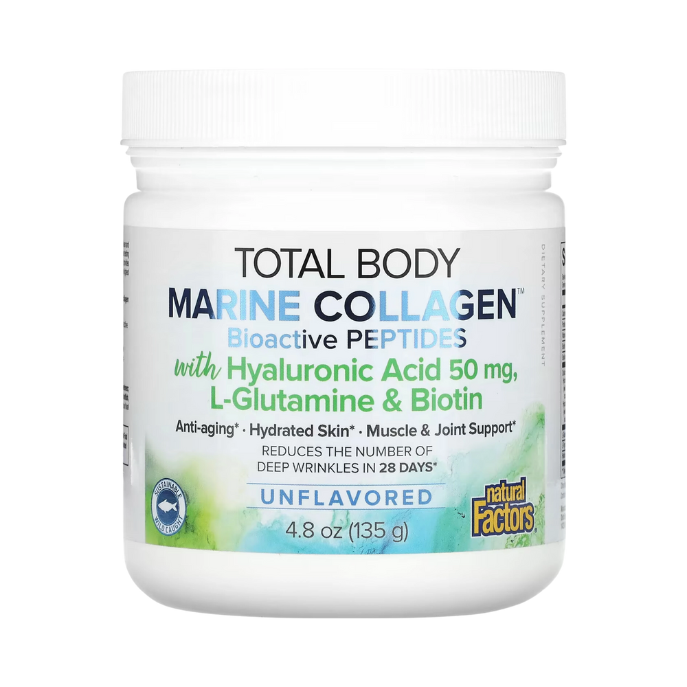 Natural Factors, Total Body Marine Collagen, Bioactive Peptides, Unflavored, 4.8 oz (135 g)