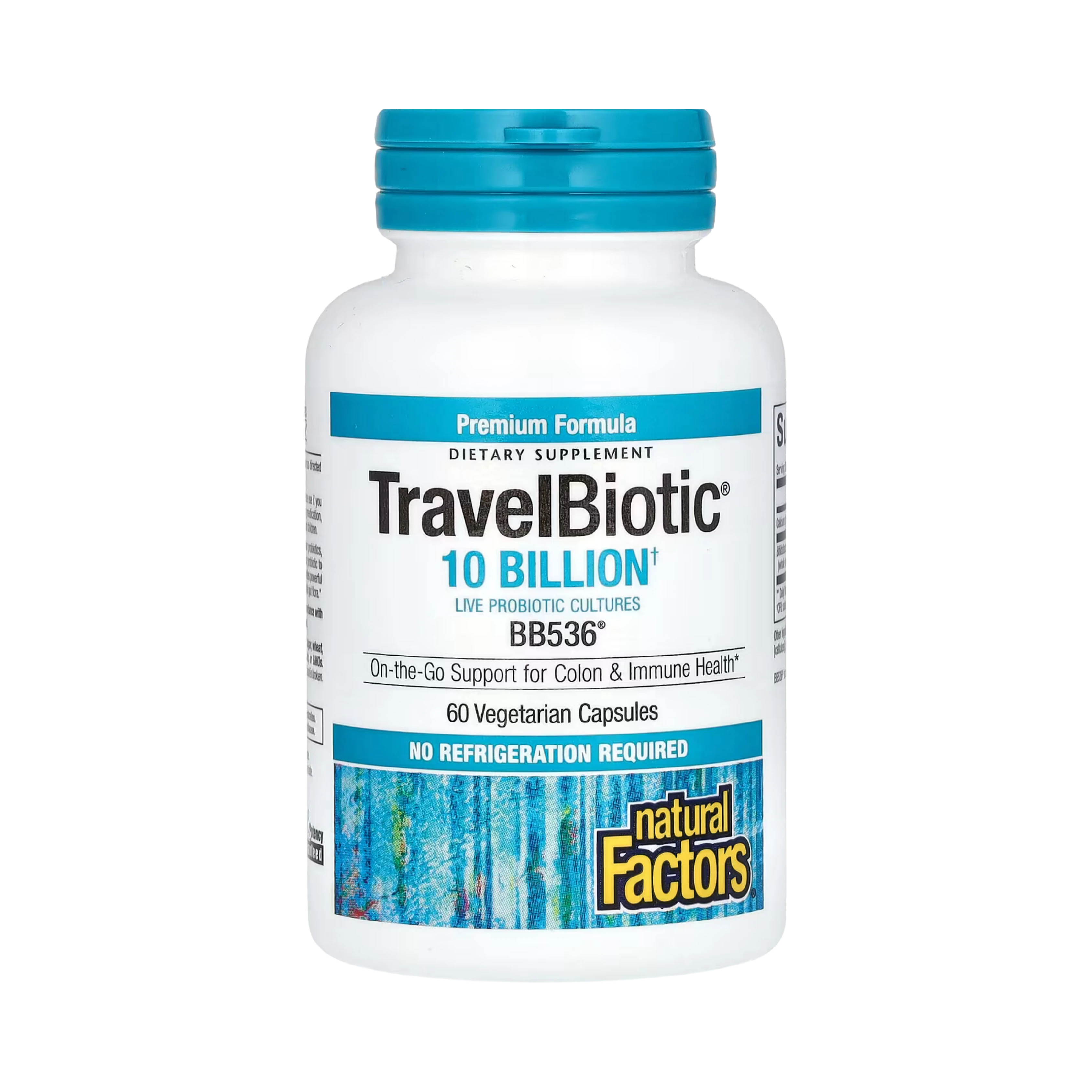 Natural Factors, Travel Biotic, BB536, 10 Billion, 60 Vegetarian Capsules