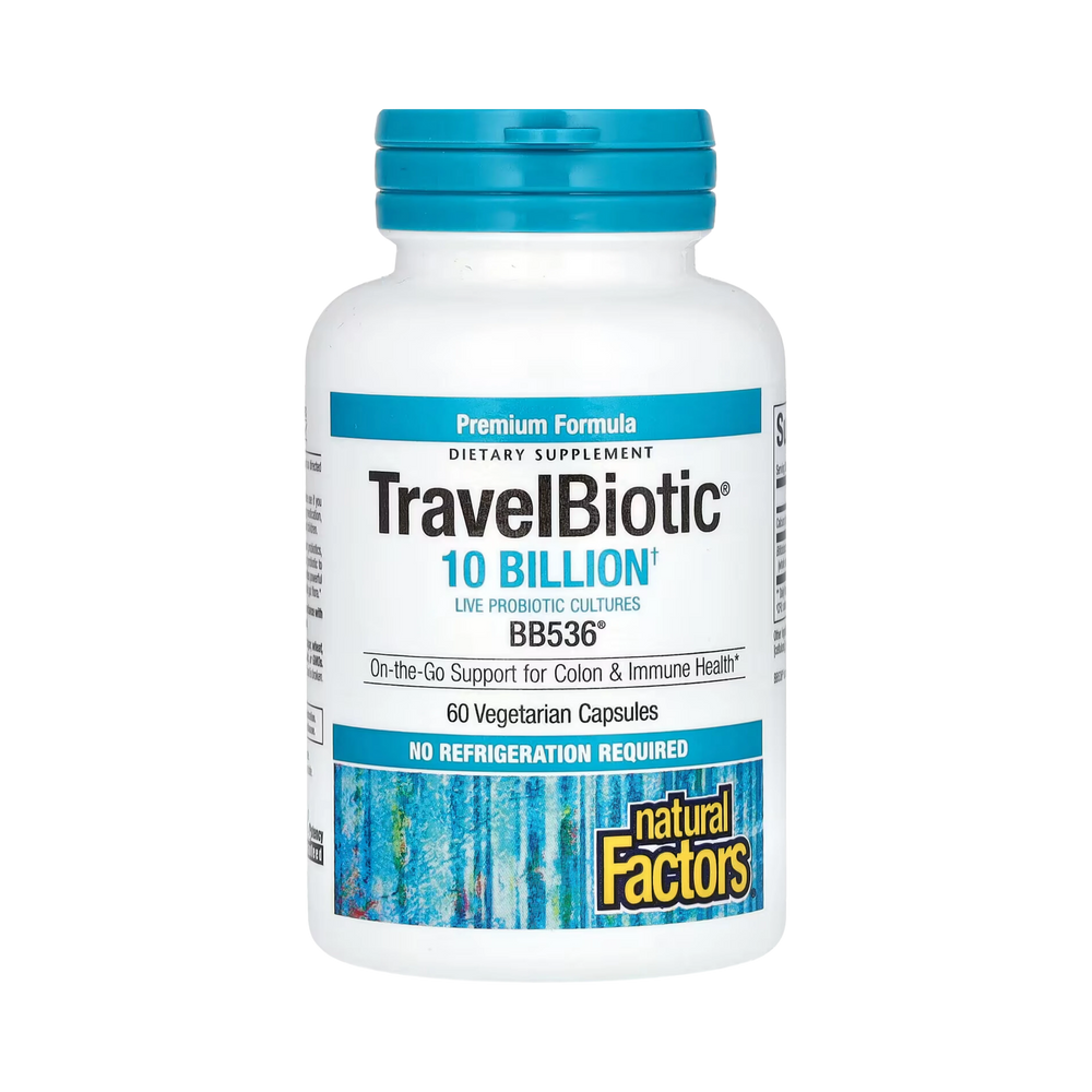 Natural Factors, Travel Biotic, BB536, 10 Billion, 60 Vegetarian Capsules