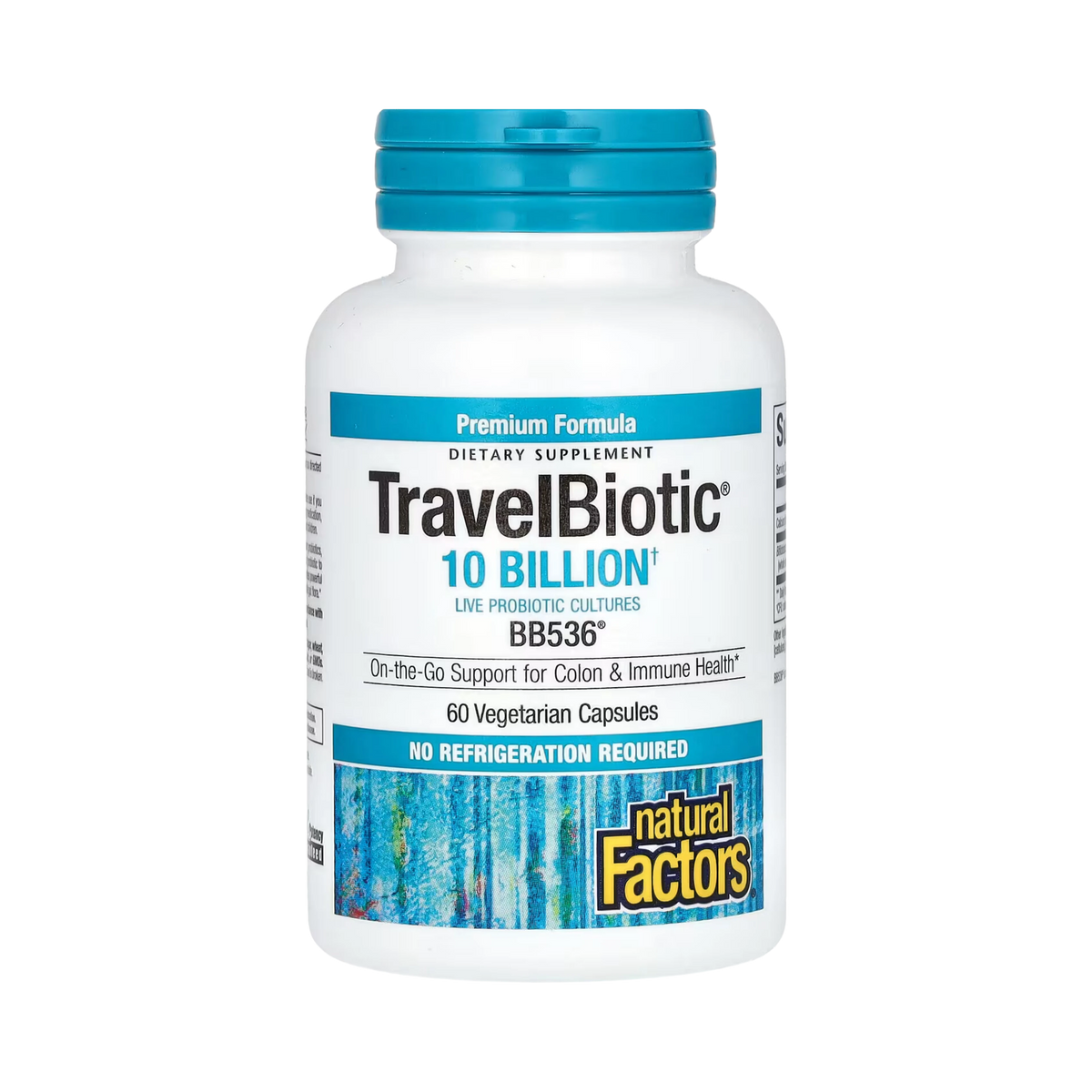 Natural Factors, Travel Biotic, BB536, 10 Billion, 60 Vegetarian Capsules