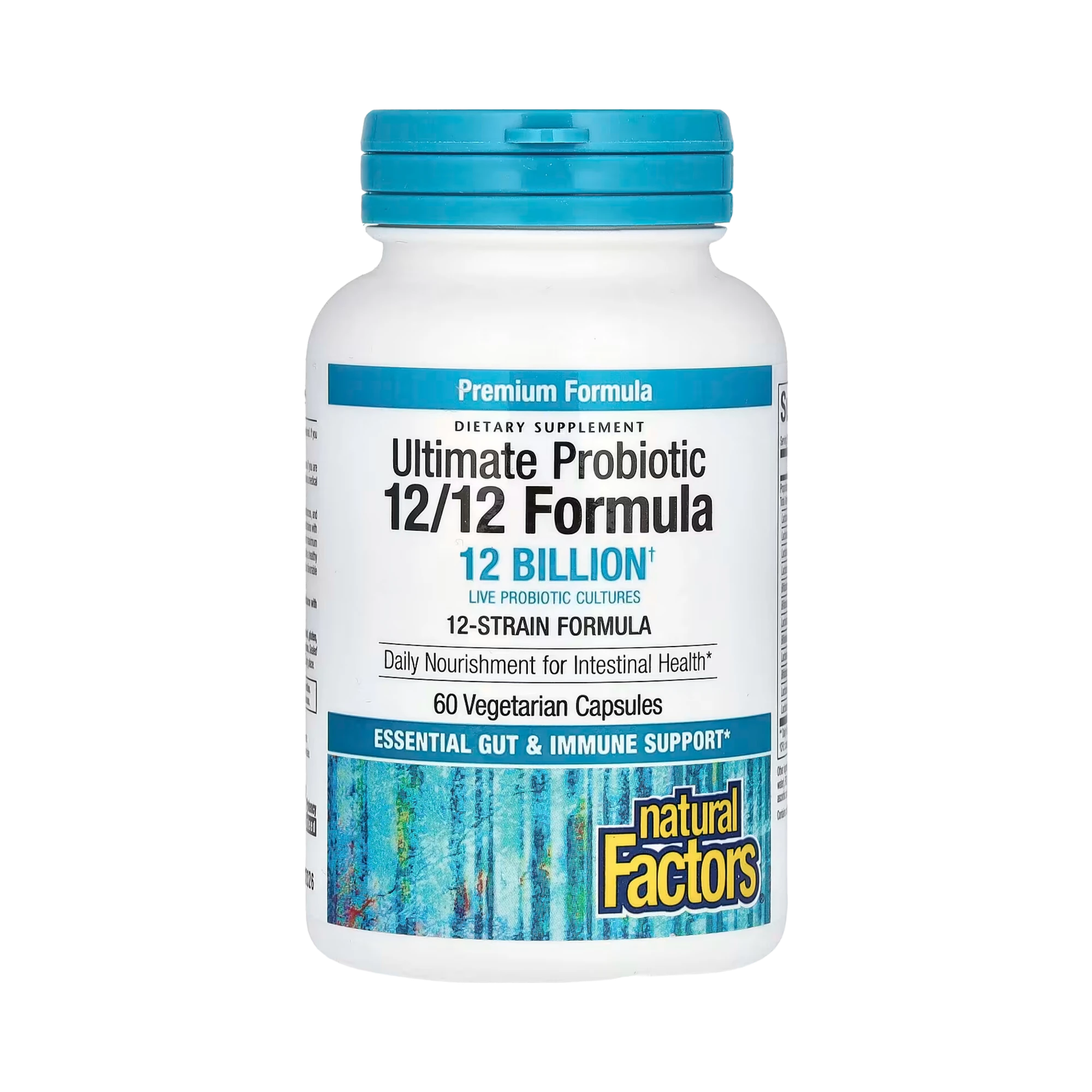 Natural Factors, Ultimate Probiotic, 12/12 Formula, 12 Billion, 60 Vegetarian Capsules