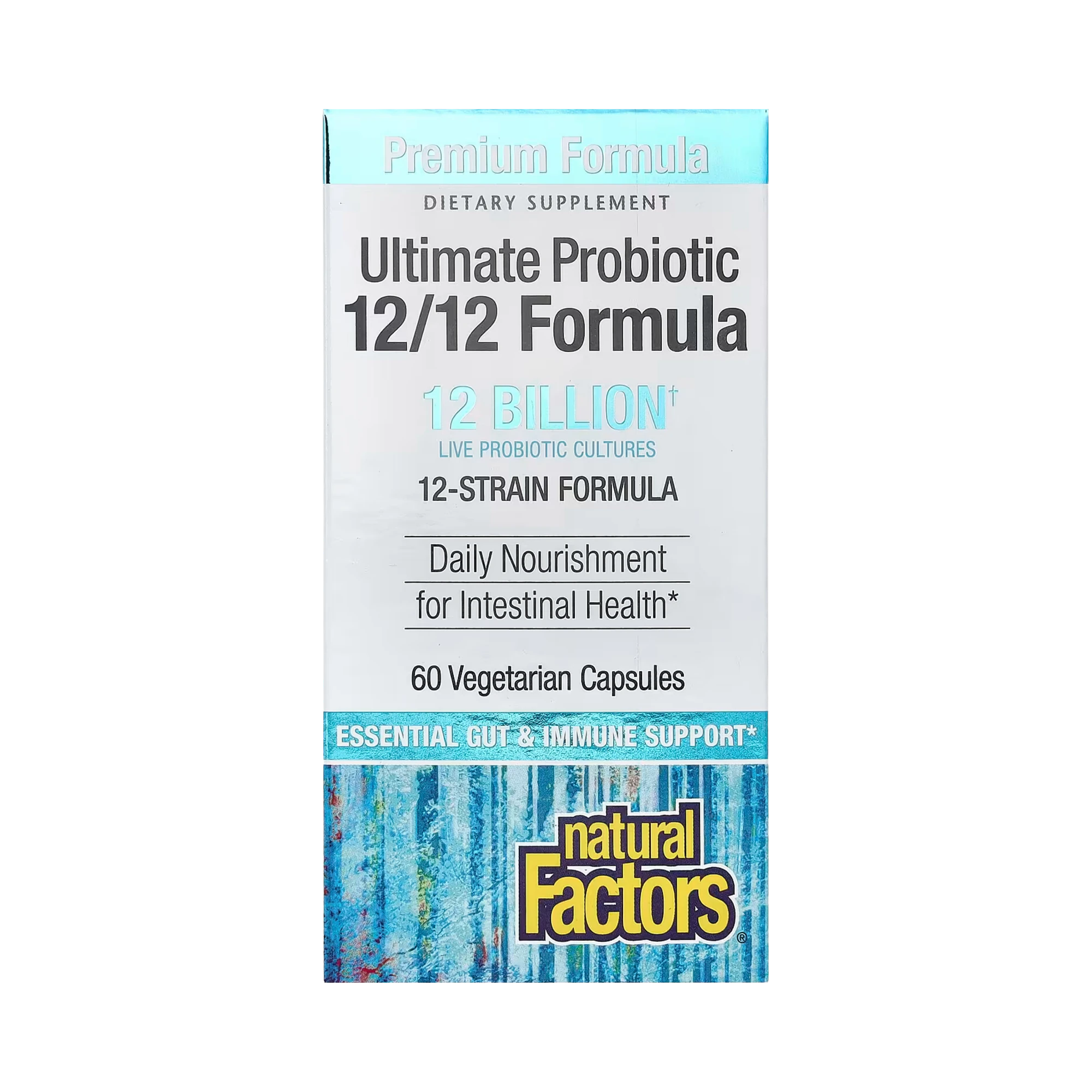Natural Factors, Ultimate Probiotic, 12/12 Formula, 12 Billion, 60 Vegetarian Capsules