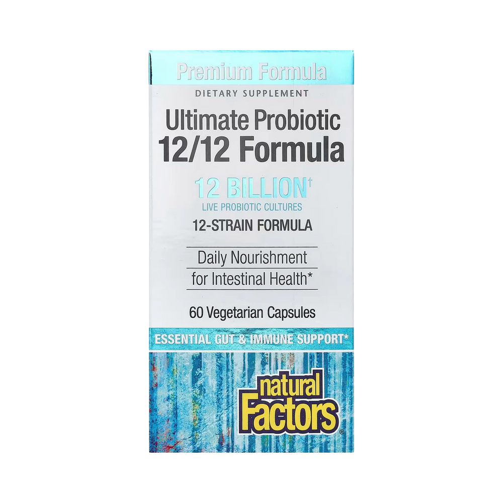 Natural Factors, Ultimate Probiotic, 12/12 Formula, 12 Billion, 60 Vegetarian Capsules