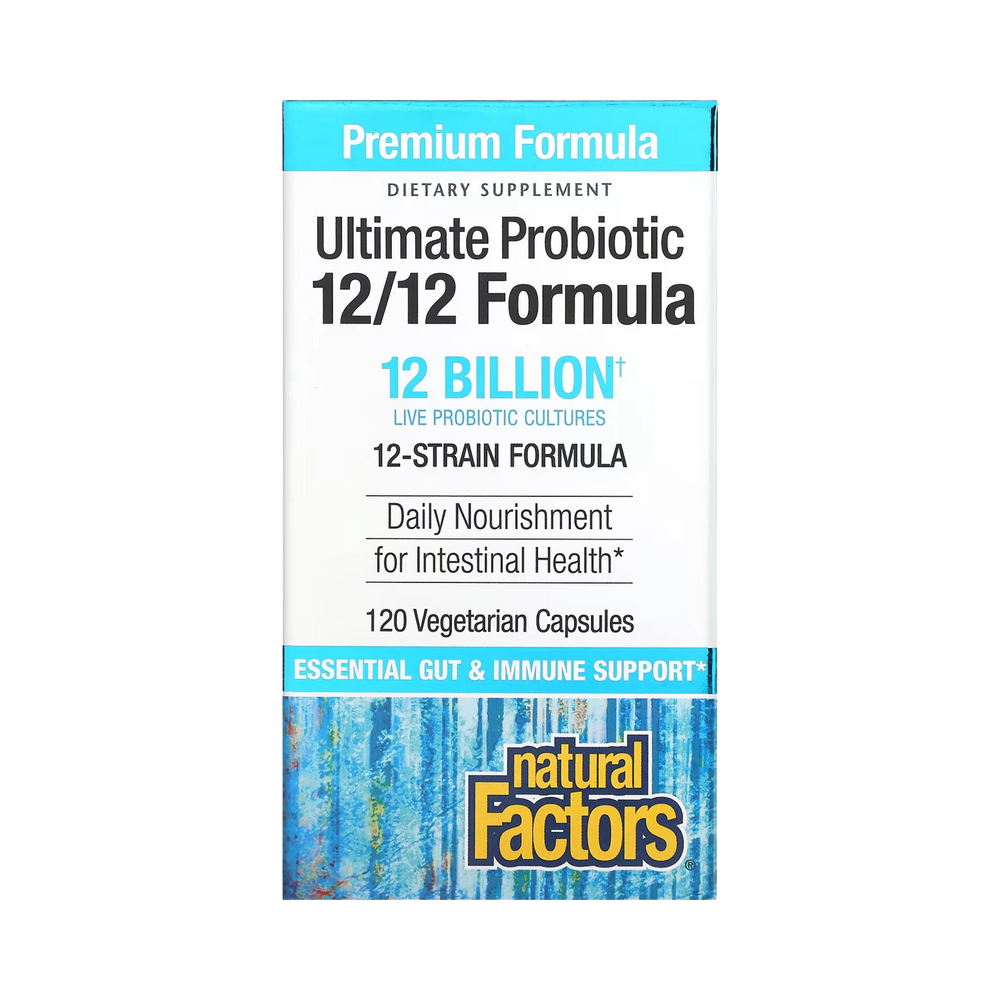 Natural Factors, Ultimate Probiotic, 12/12 Formula, 12 Billion CFU, 120 Vegetarian Capsules