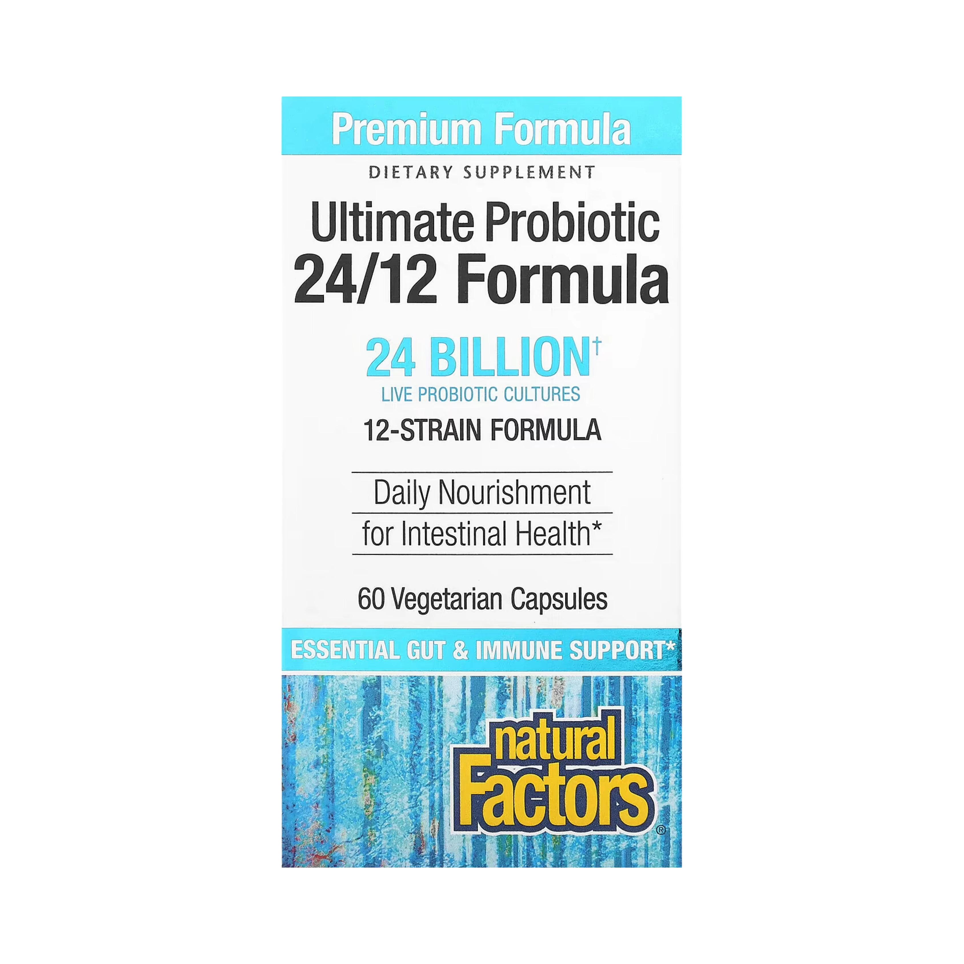 Natural Factors, Ultimate Probiotic, 24/12 Formula, 24 Billion, 60 Vegetarian Capsules