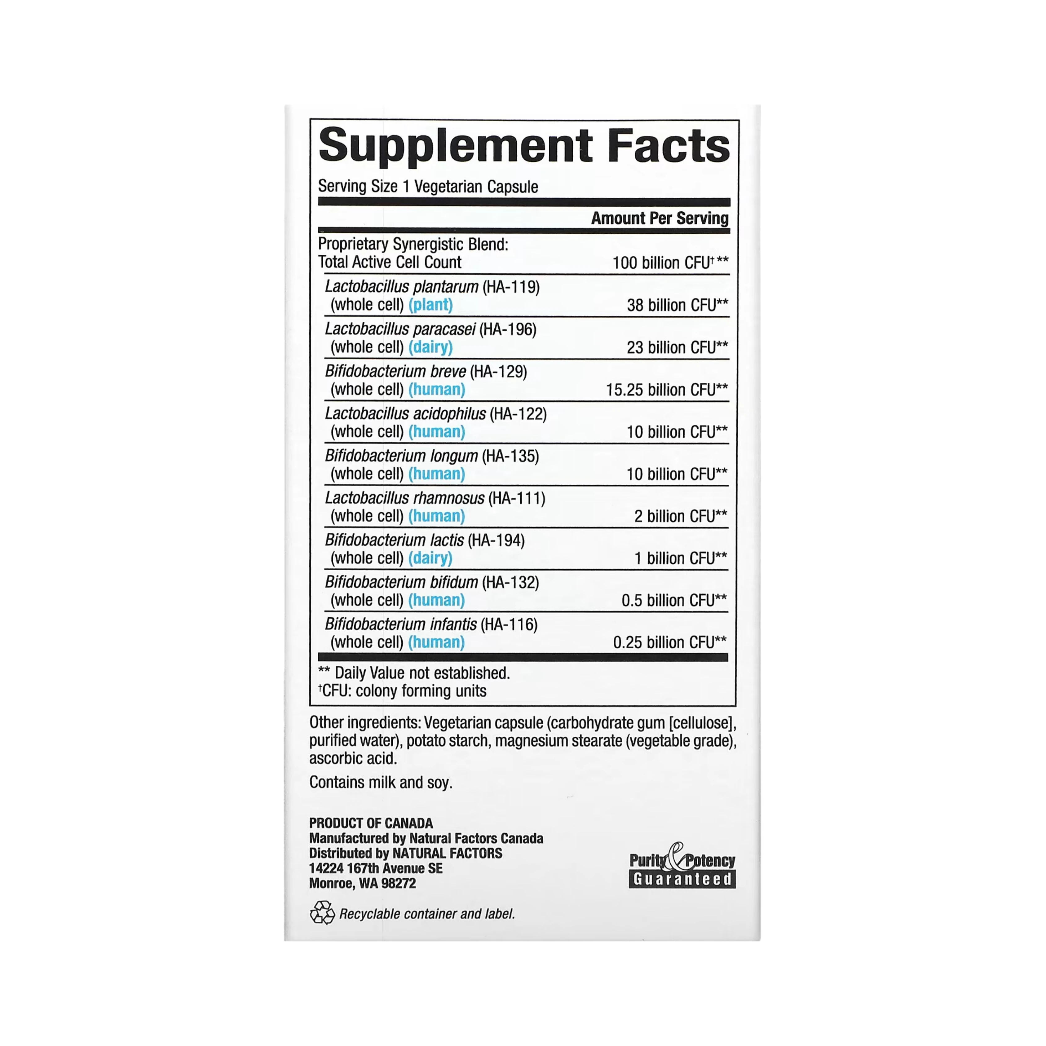 Natural Factors, Ultimate Probiotic, Critical Care, 100 Billion CFU, 30 Vegetarian Capsules