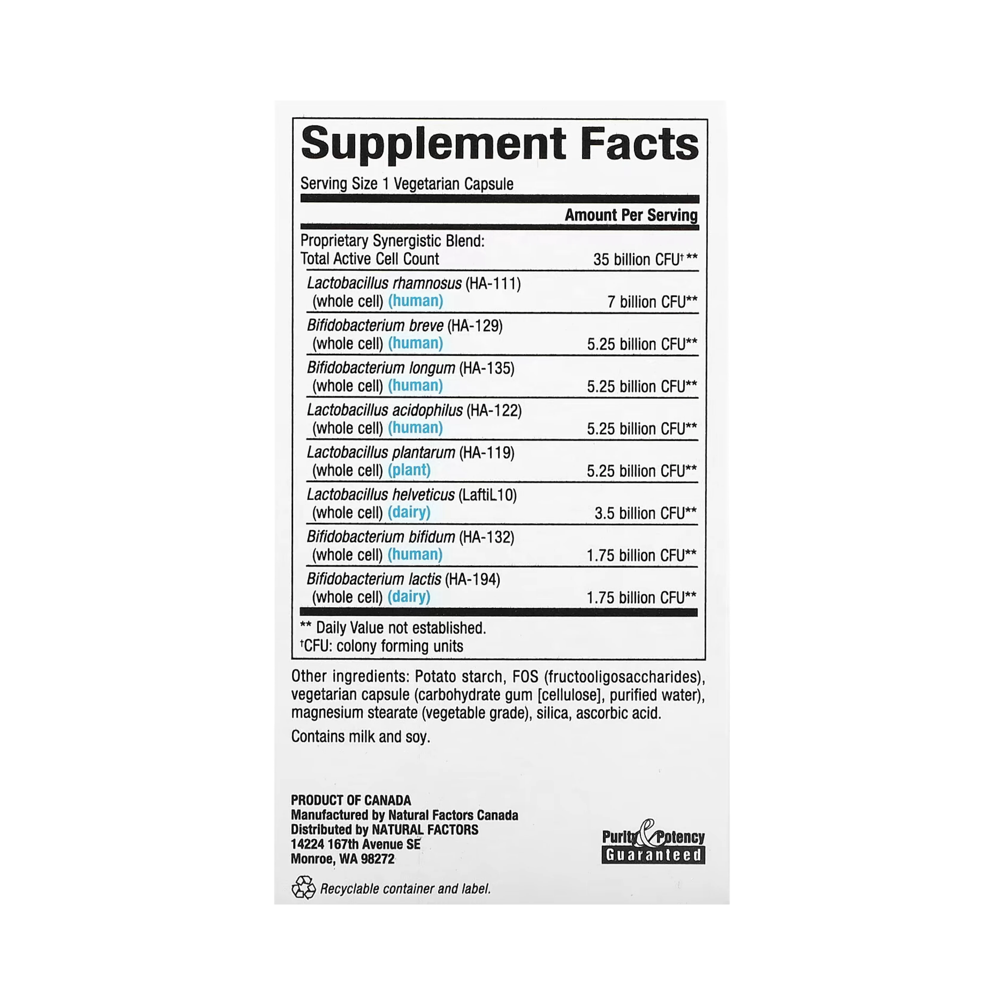 Natural Factors, Ultimate Probiotic, Senior's, 35 Billion CFUs, 30 Vegetarian Capsules