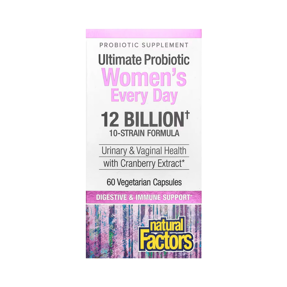 Natural Factors, Ultimate Probiotic Women's Every Day, 12 Billion, 60 Vegetarian Capsules