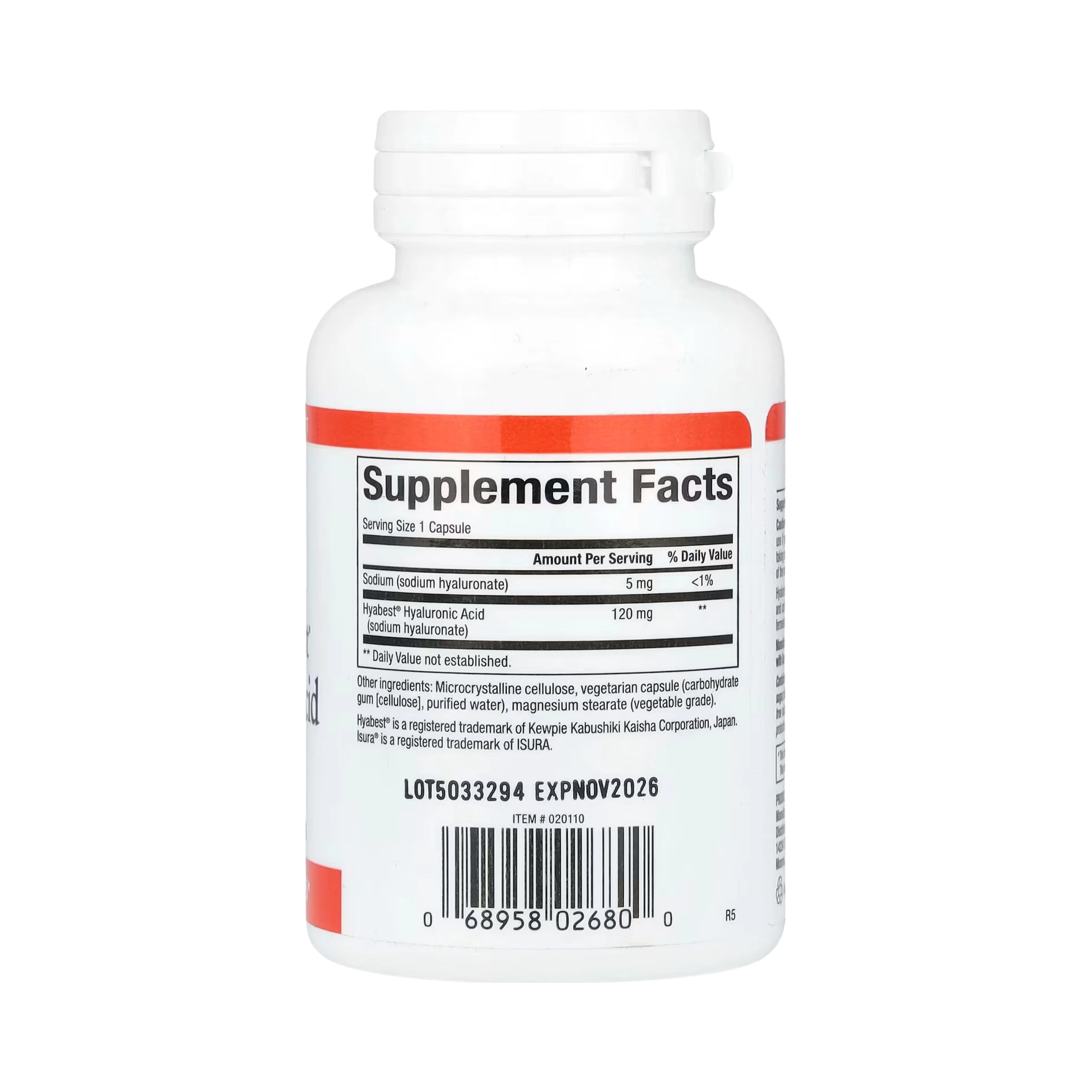 Natural Factors, Vegan Hyabest, Hyaluronic Acid, 120 Mg, 60 Vegetarian Capsules