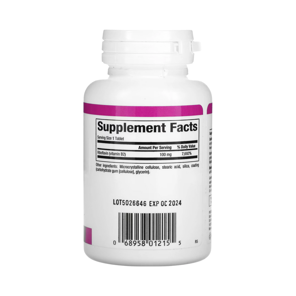 Natural Factors, Vitamin B2, Riboflavin, 100 mg, 90 Tablets