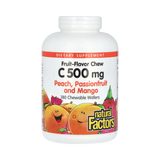 Natural Factors, Vitamin C, Fruit-Flavor Chew, Peach, Passionfruit and Mango, 500 Mg, 180 Chewable Wafers