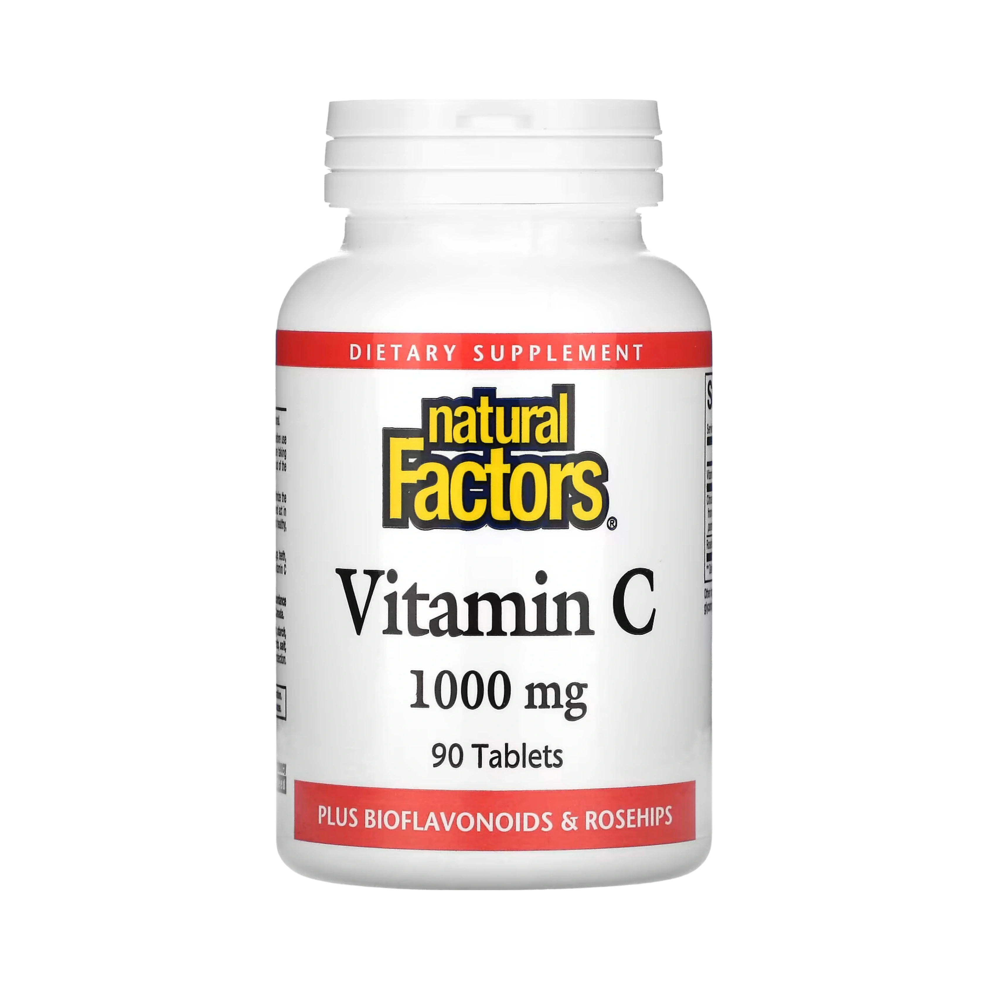 Natural Factors, Vitamin C, Plus Bioflavonoids & Rosehips, 1,000 Mg, 90 Tablets