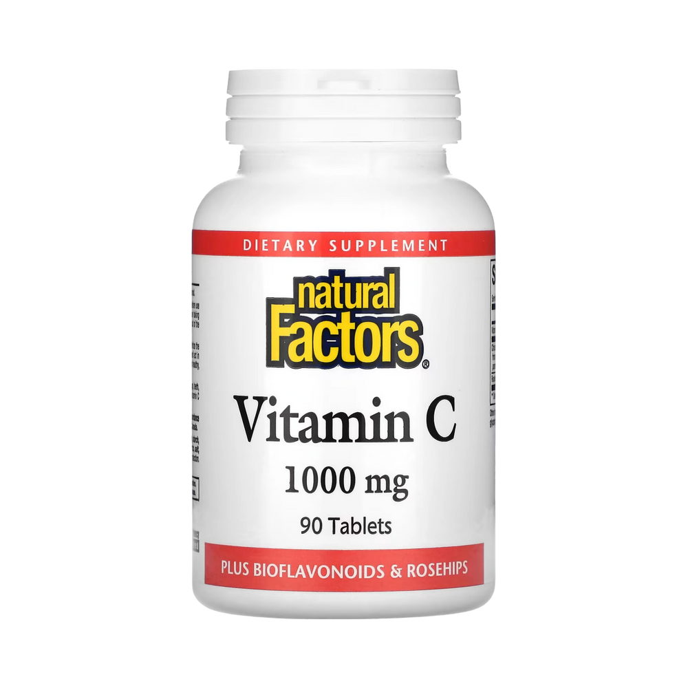 Natural Factors, Vitamin C, Plus Bioflavonoids & Rosehips, 1,000 Mg, 90 Tablets