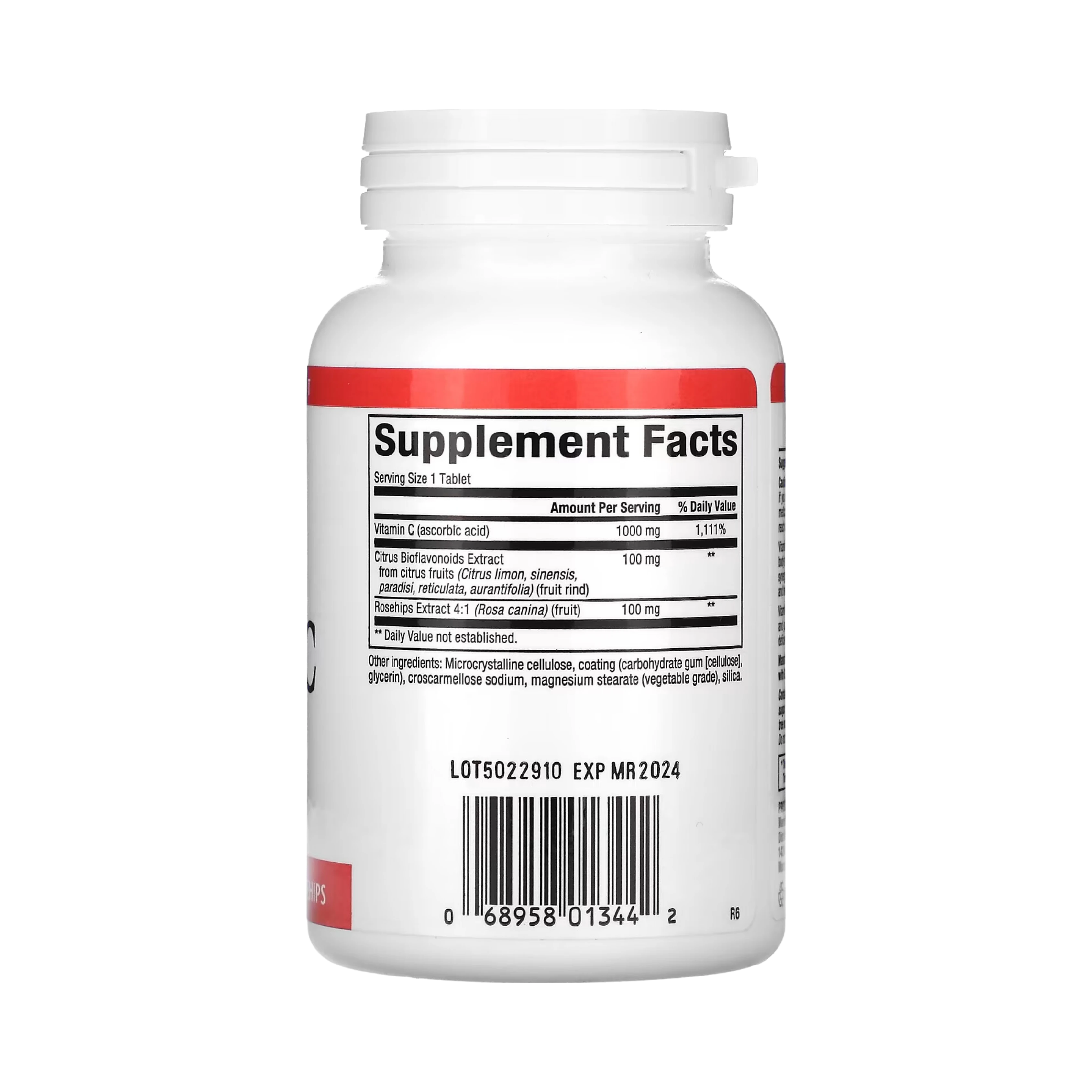 Natural Factors, Vitamin C, Plus Bioflavonoids & Rosehips, 1,000 Mg, 90 Tablets