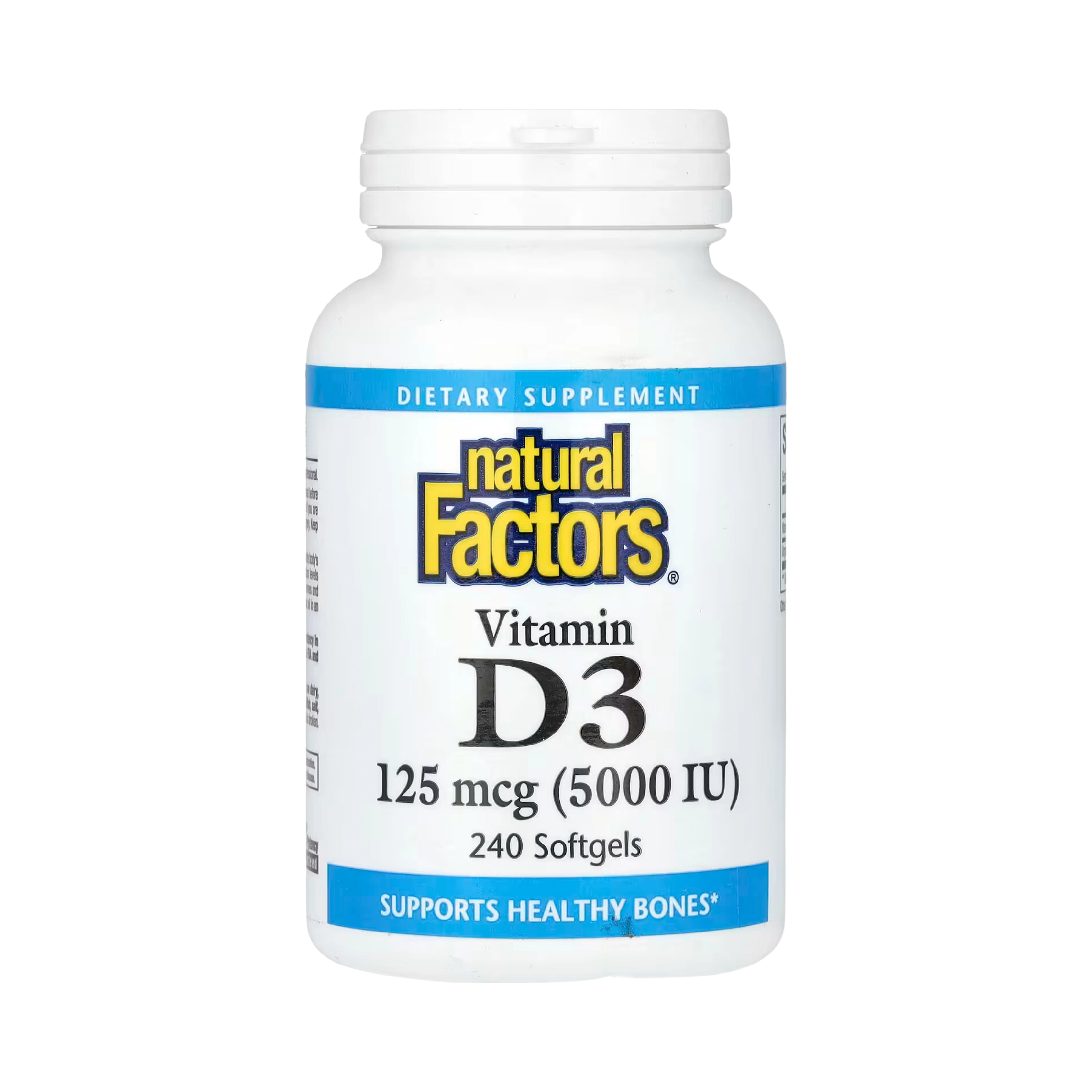 Natural Factors, Vitamin D3, 125 mcg (5,000 IU), 240 Softgels