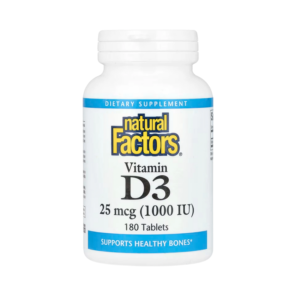 Natural Factors, Vitamin D3, 25 mcg (1,000 IU), 180 Tablets