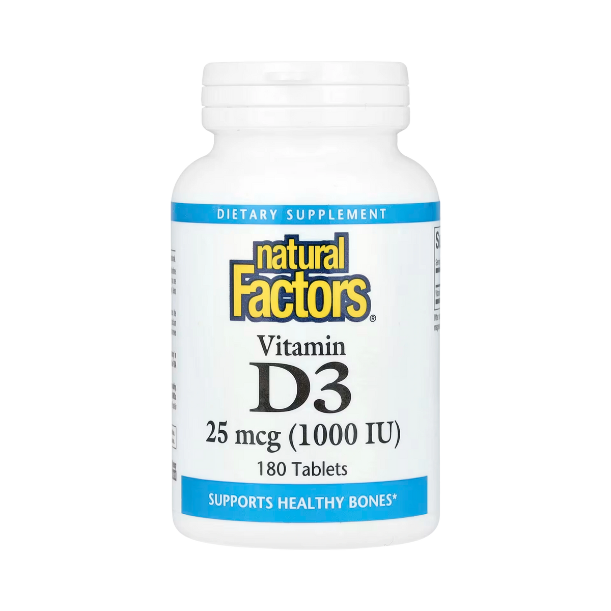 Natural Factors, Vitamin D3, 25 mcg (1,000 IU), 180 Tablets