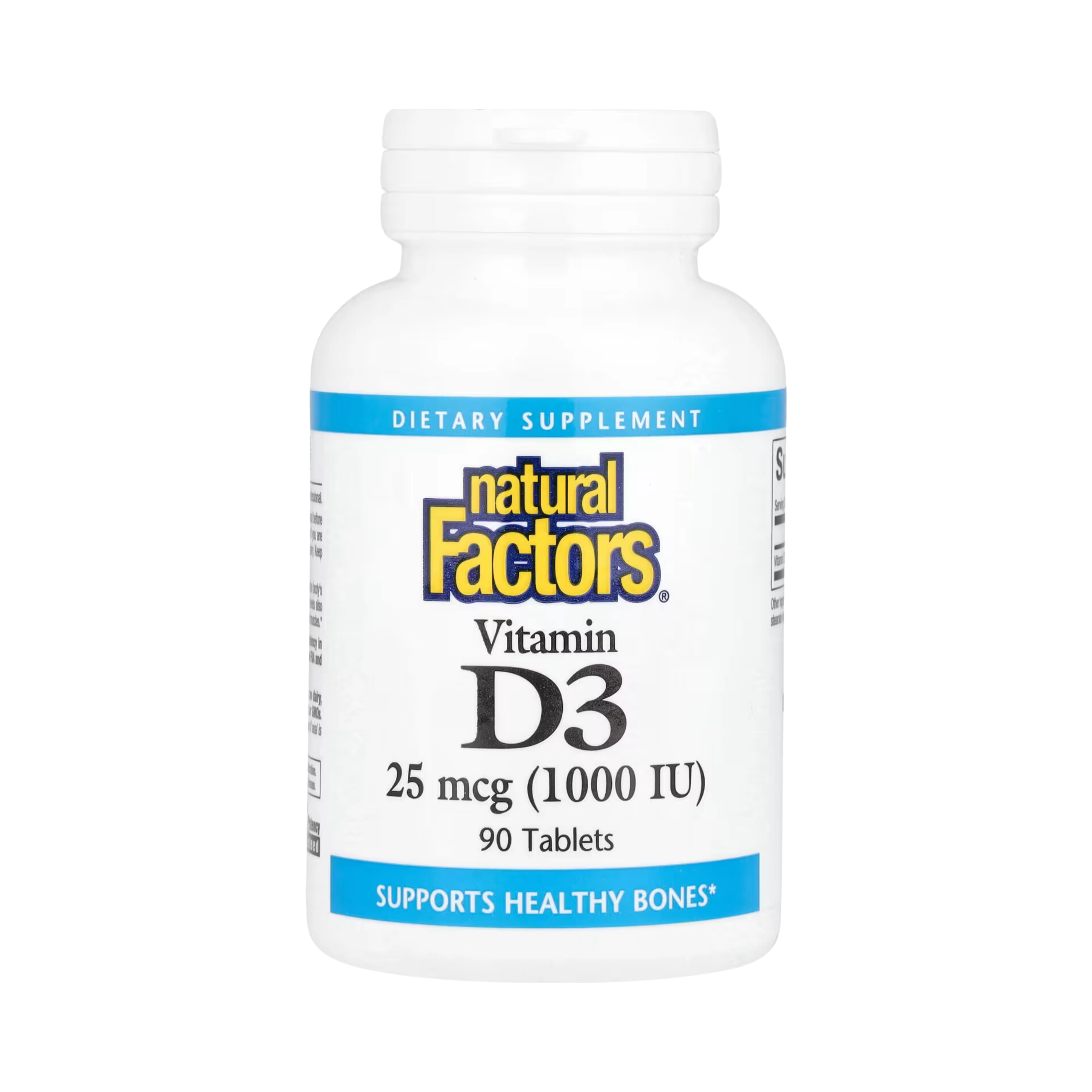 Natural Factors, Vitamin D3, 25 mcg (1,000 IU), 90 Tablets