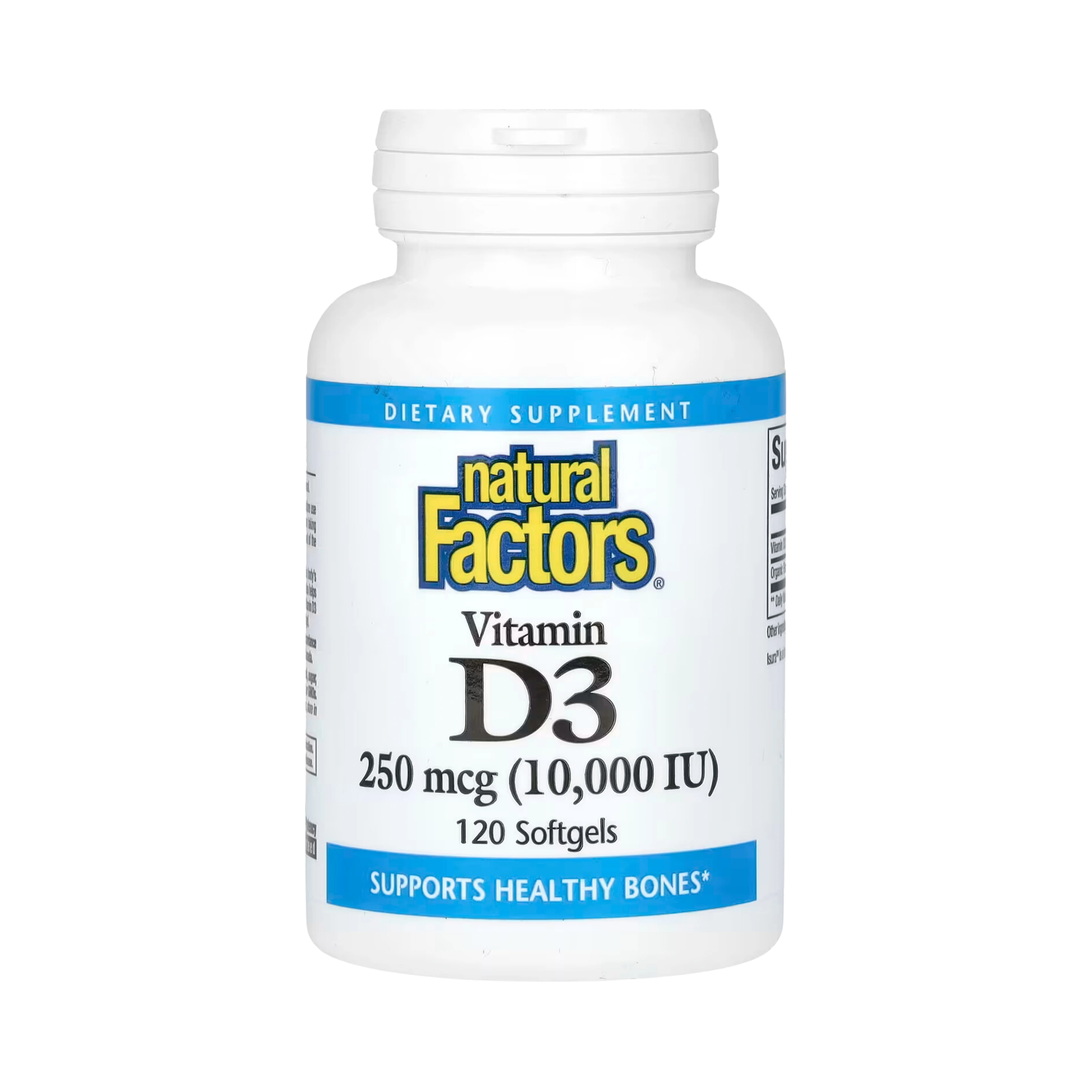 Natural Factors, Vitamin D3, 250 mcg (10,000 IU), 120 Softgels