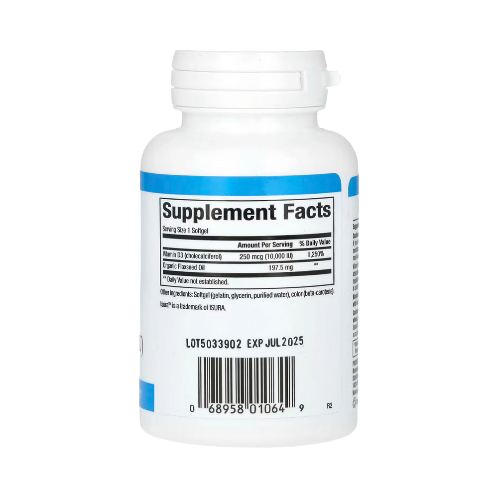 Natural Factors, Vitamin D3, 250 mcg (10,000 IU), 120 Softgels