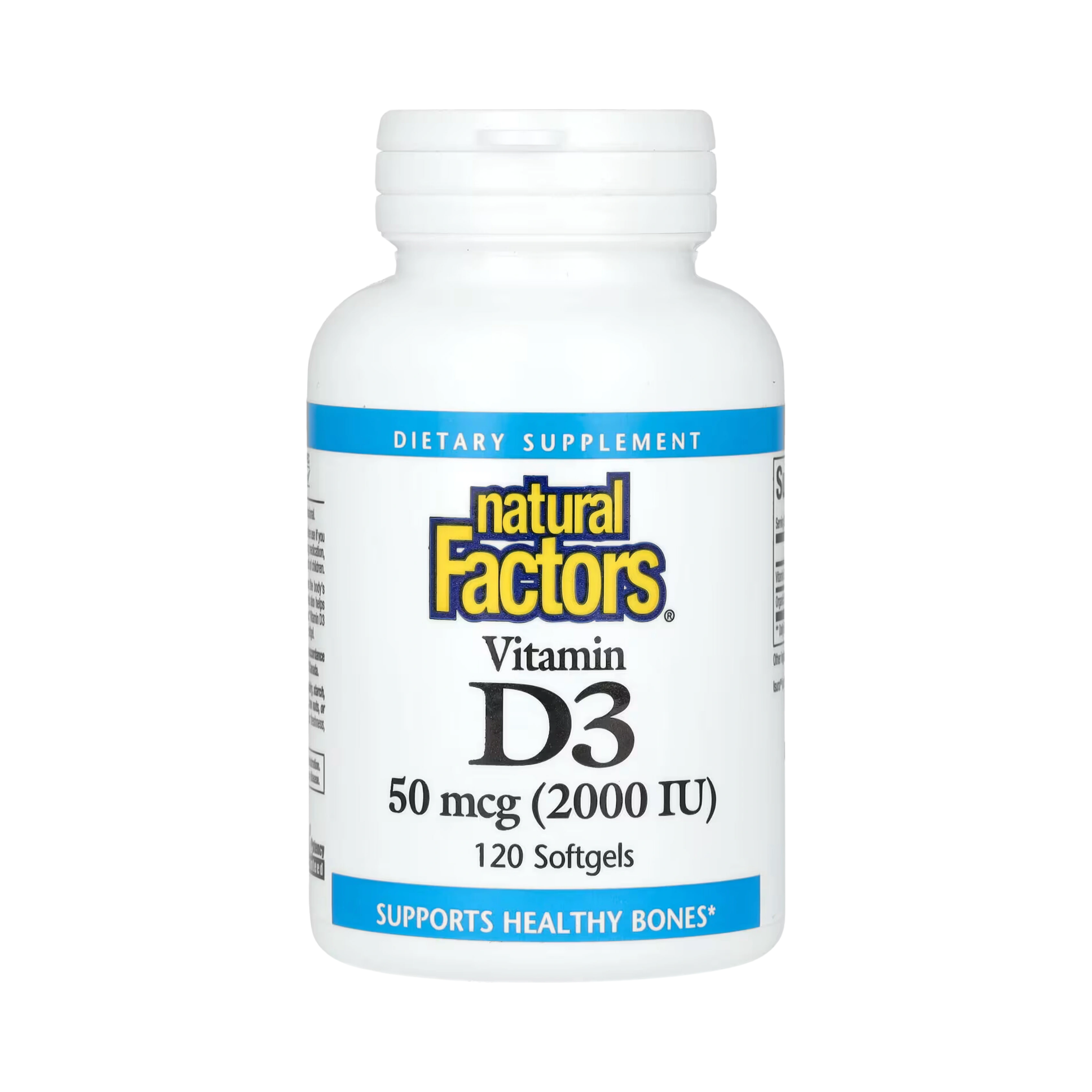 Natural Factors, Vitamin D3, 50 mcg (2,000 IU), 120 Softgels