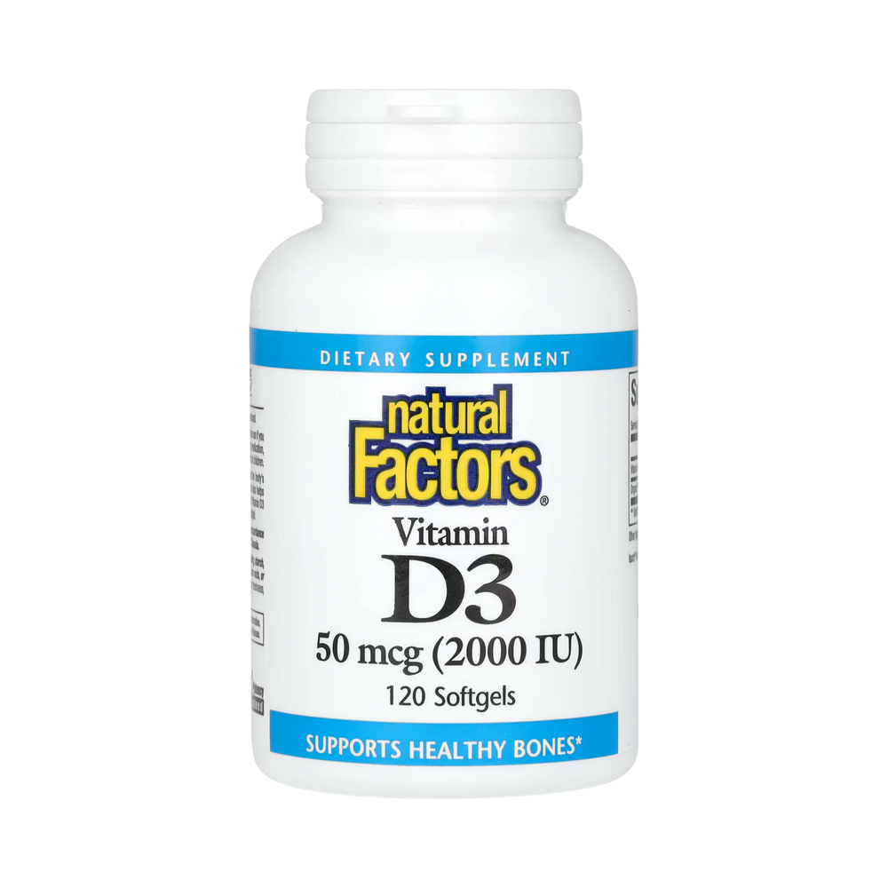 Natural Factors, Vitamin D3, 50 mcg (2,000 IU), 120 Softgels