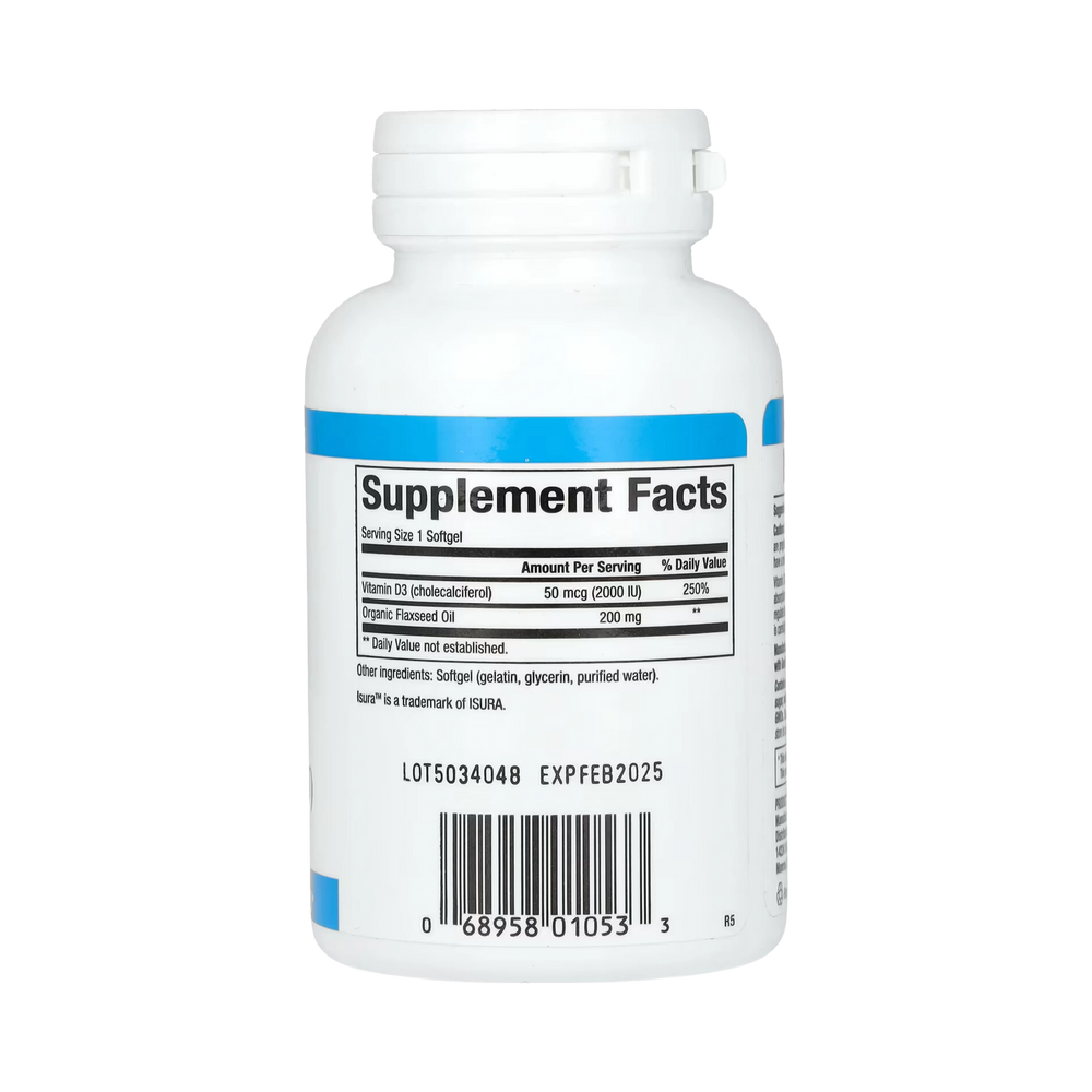 Natural Factors, Vitamin D3, 50 mcg (2,000 IU), 120 Softgels
