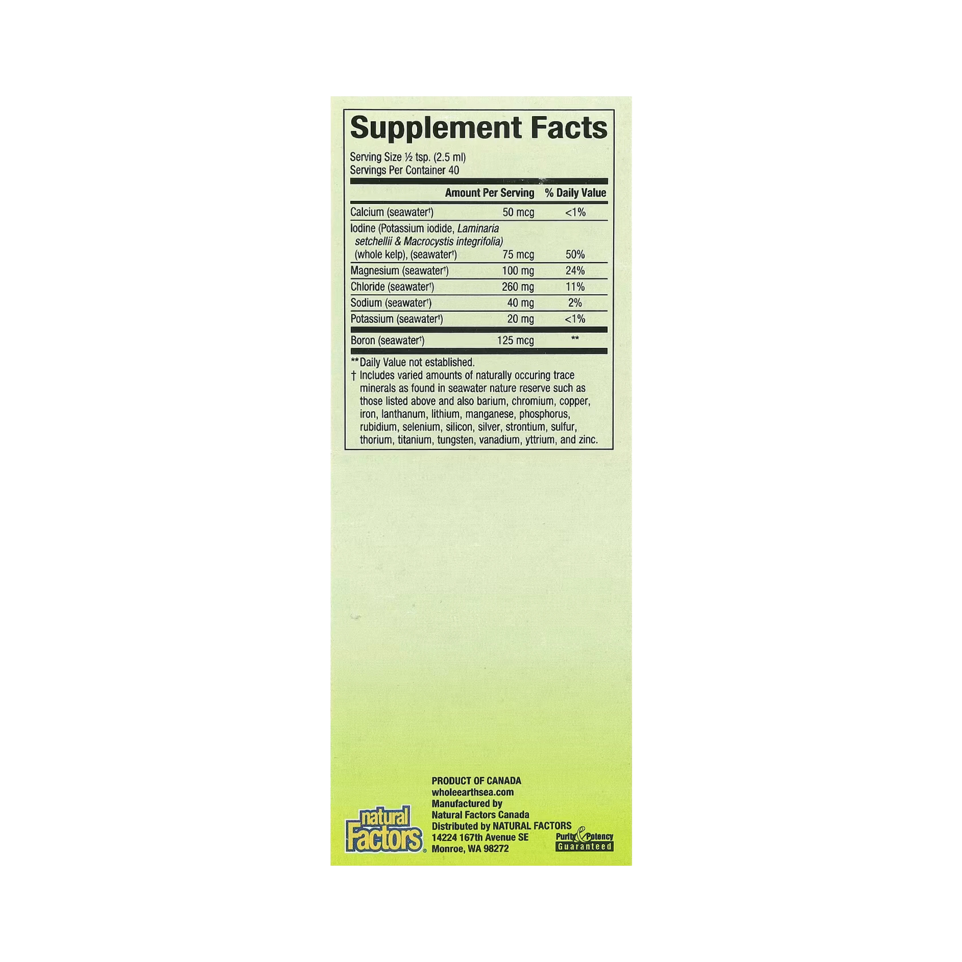 Natural Factors, Whole Earth & Sea, Deep Ocean Minerals, 3.38 Fl Oz