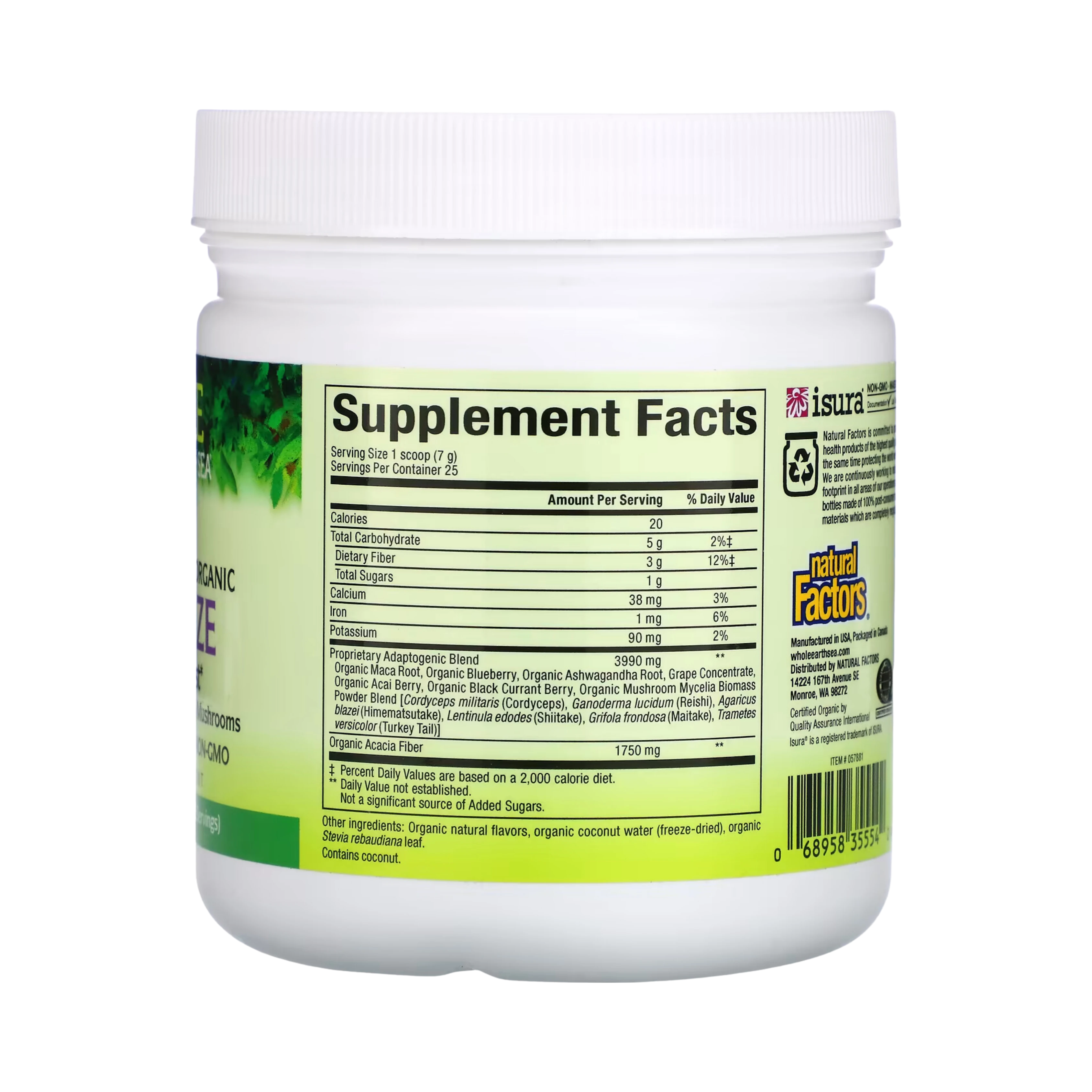 Natural Factors, Whole Earth & Sea, Energize Adrenal Boost, 6.2 Oz