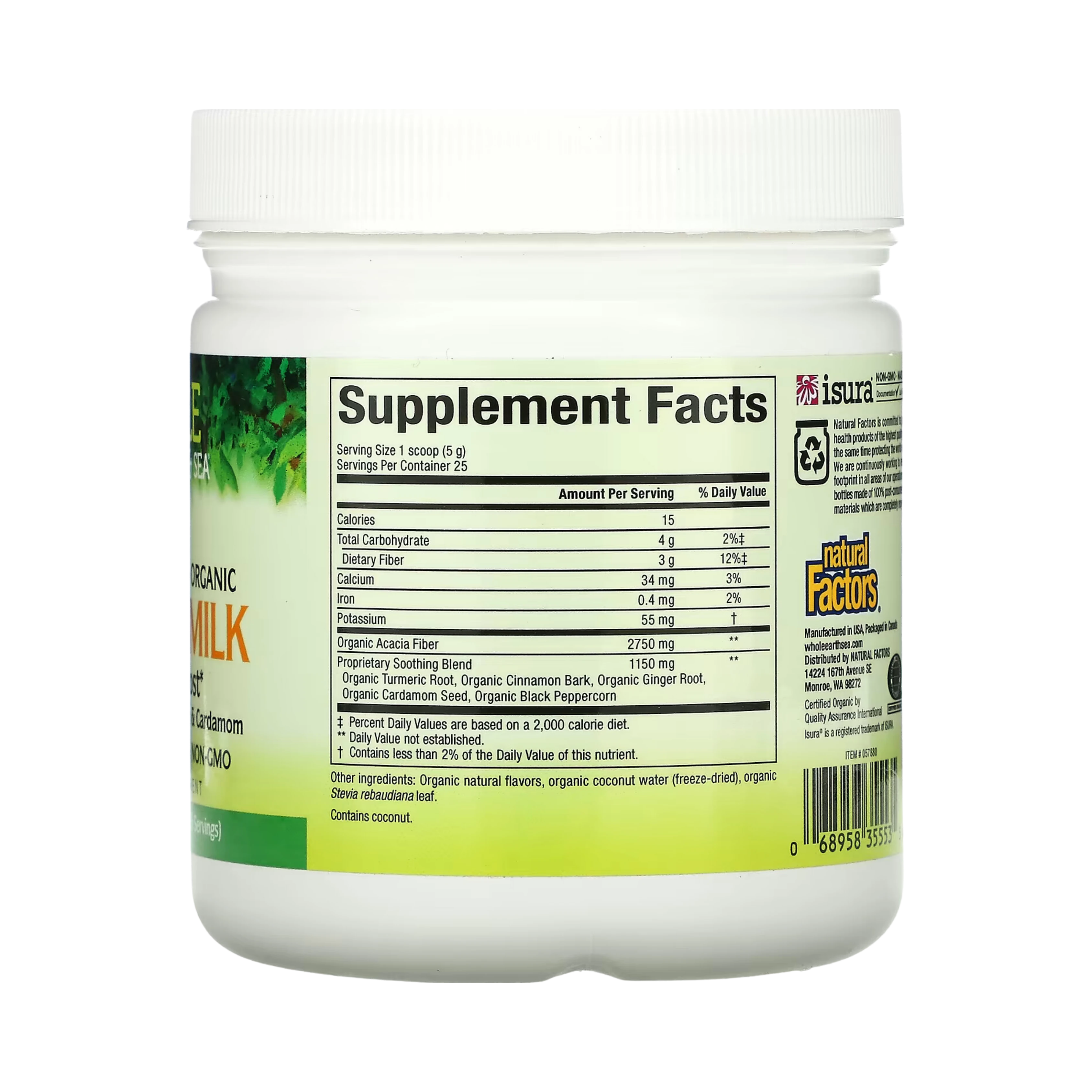 Natural Factors, Whole Earth & Sea, Golden Milk Soothing Boost, 4.4 Oz