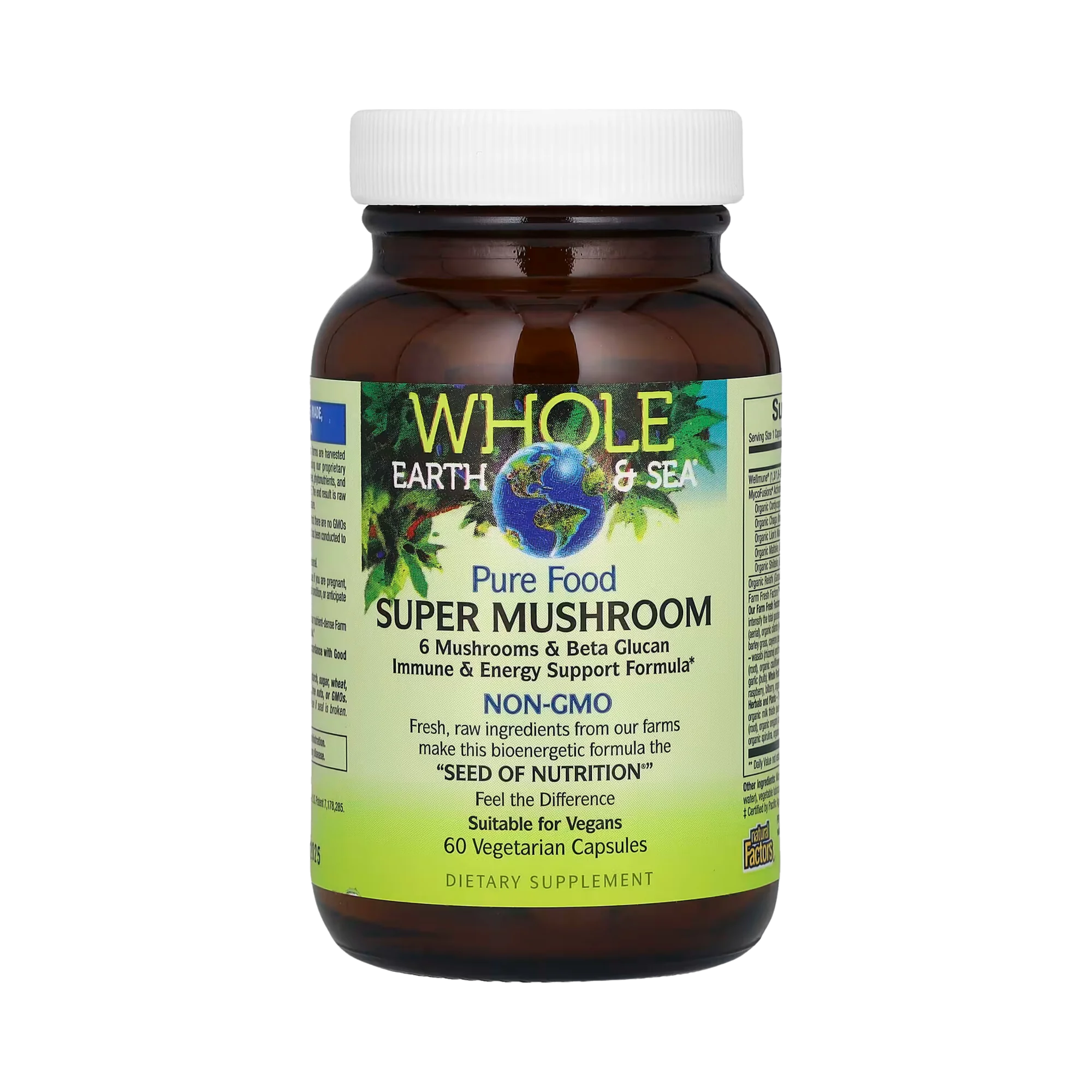 Natural Factors, Whole Earth & Sea, Super Mushroom, 60 Vegetarian Capsules