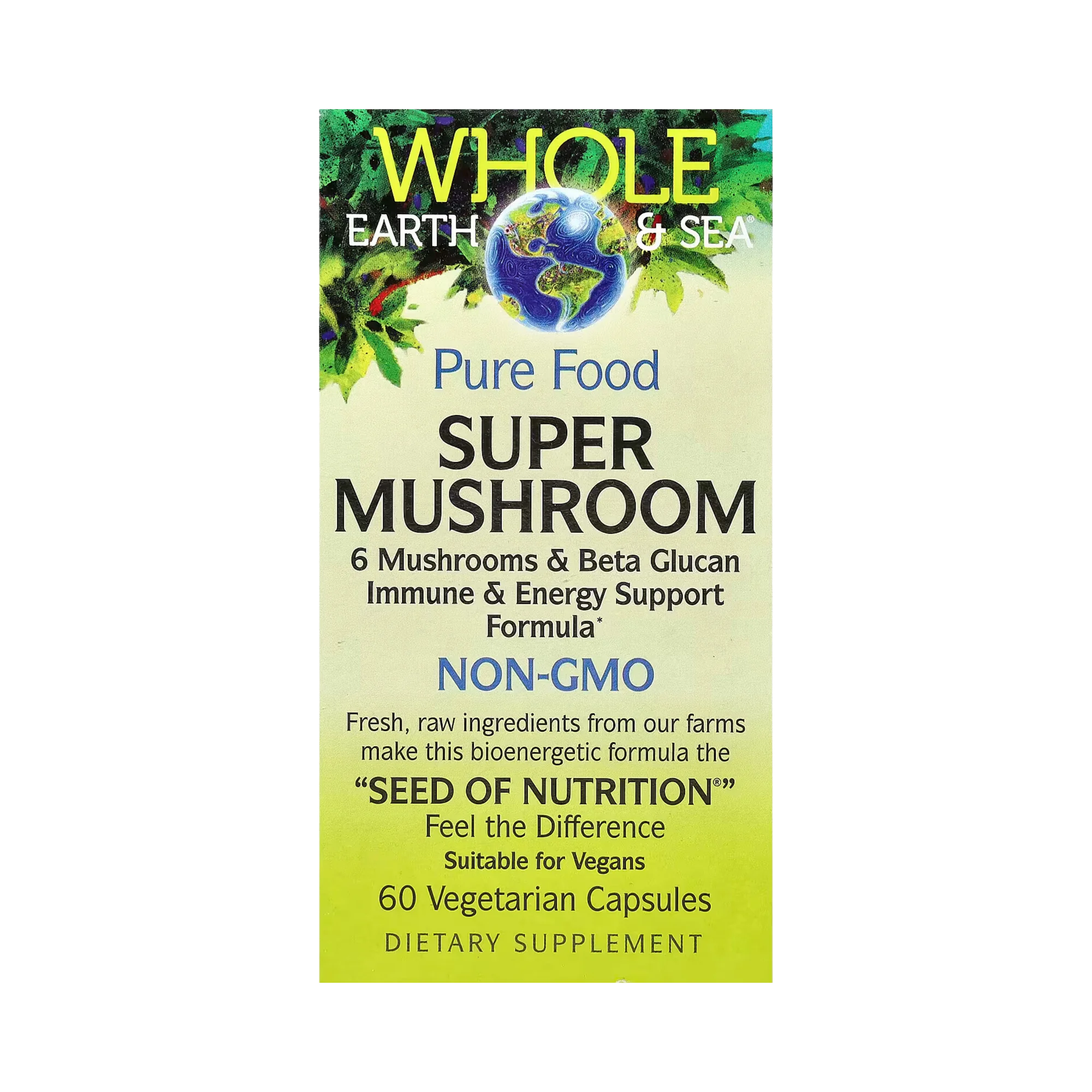 Natural Factors, Whole Earth & Sea, Super Mushroom, 60 Vegetarian Capsules