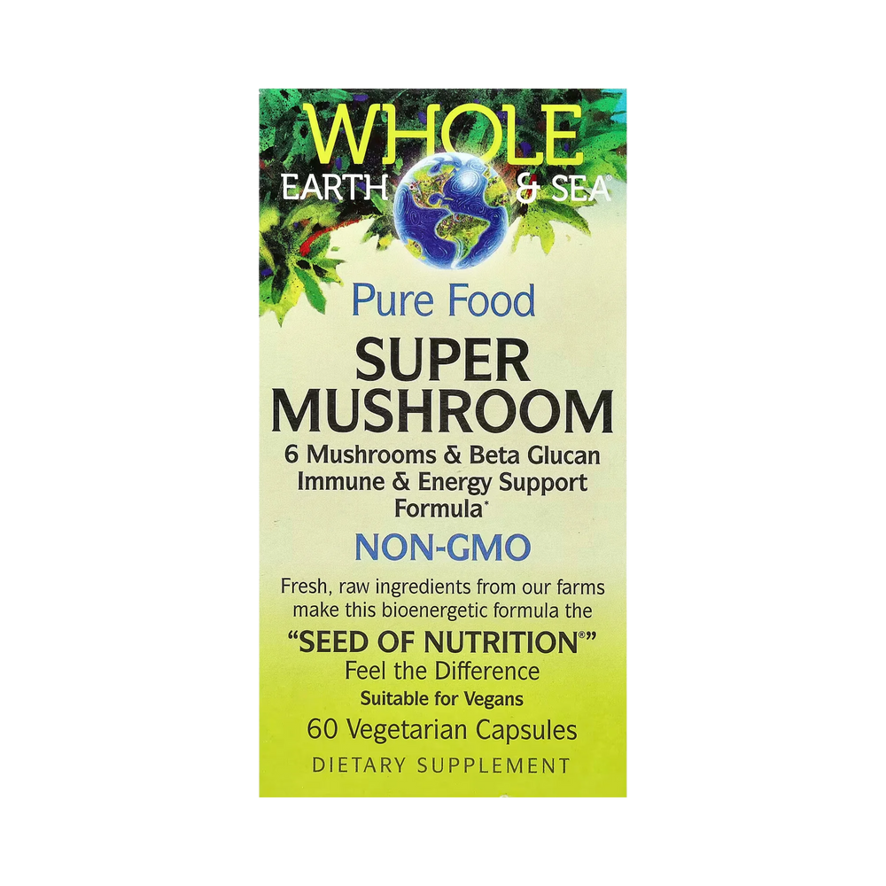 Natural Factors, Whole Earth & Sea, Super Mushroom, 60 Vegetarian Capsules