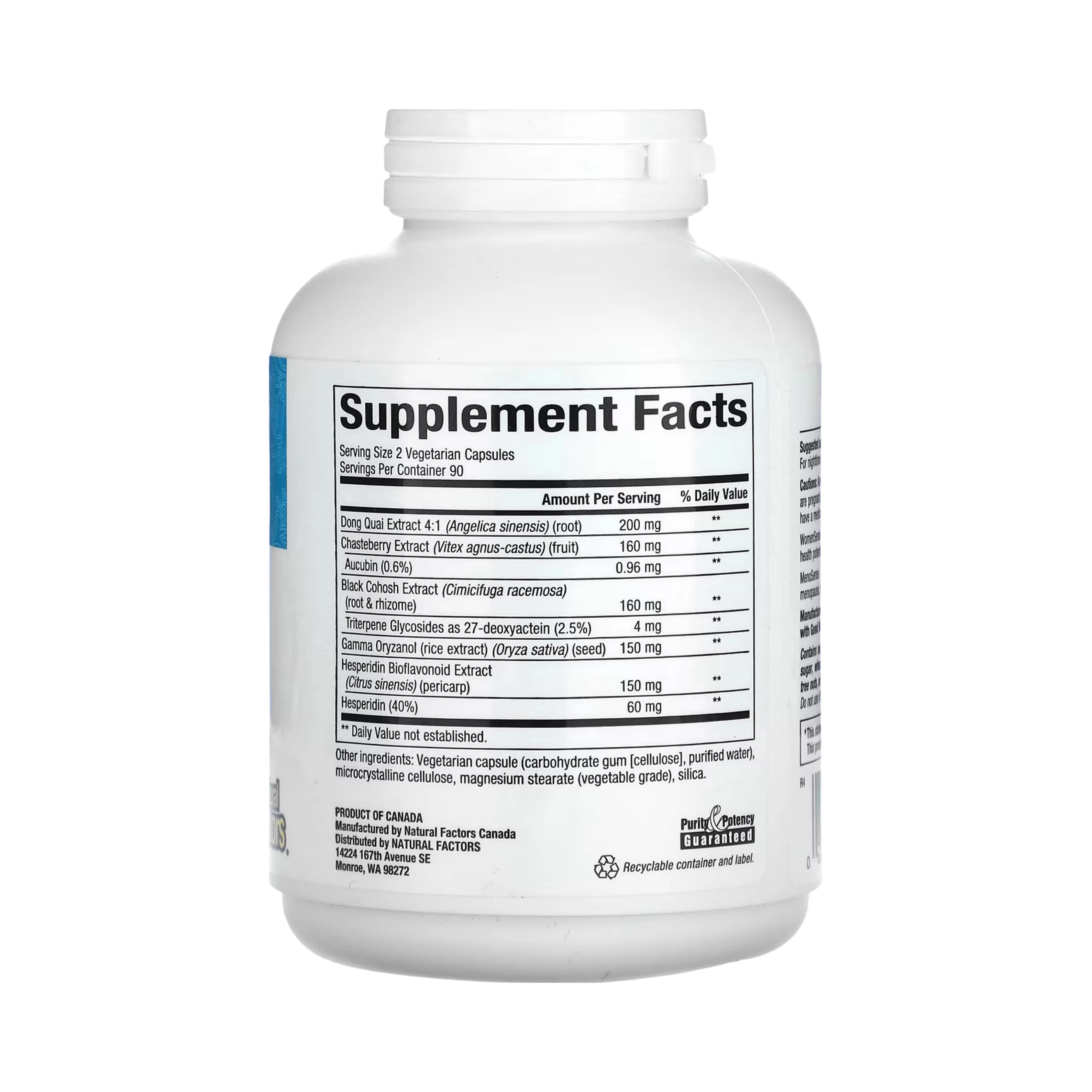 Natural Factors, WomenSense, MenoSense, Menopause Formula, 180 Vegetarian Capsules