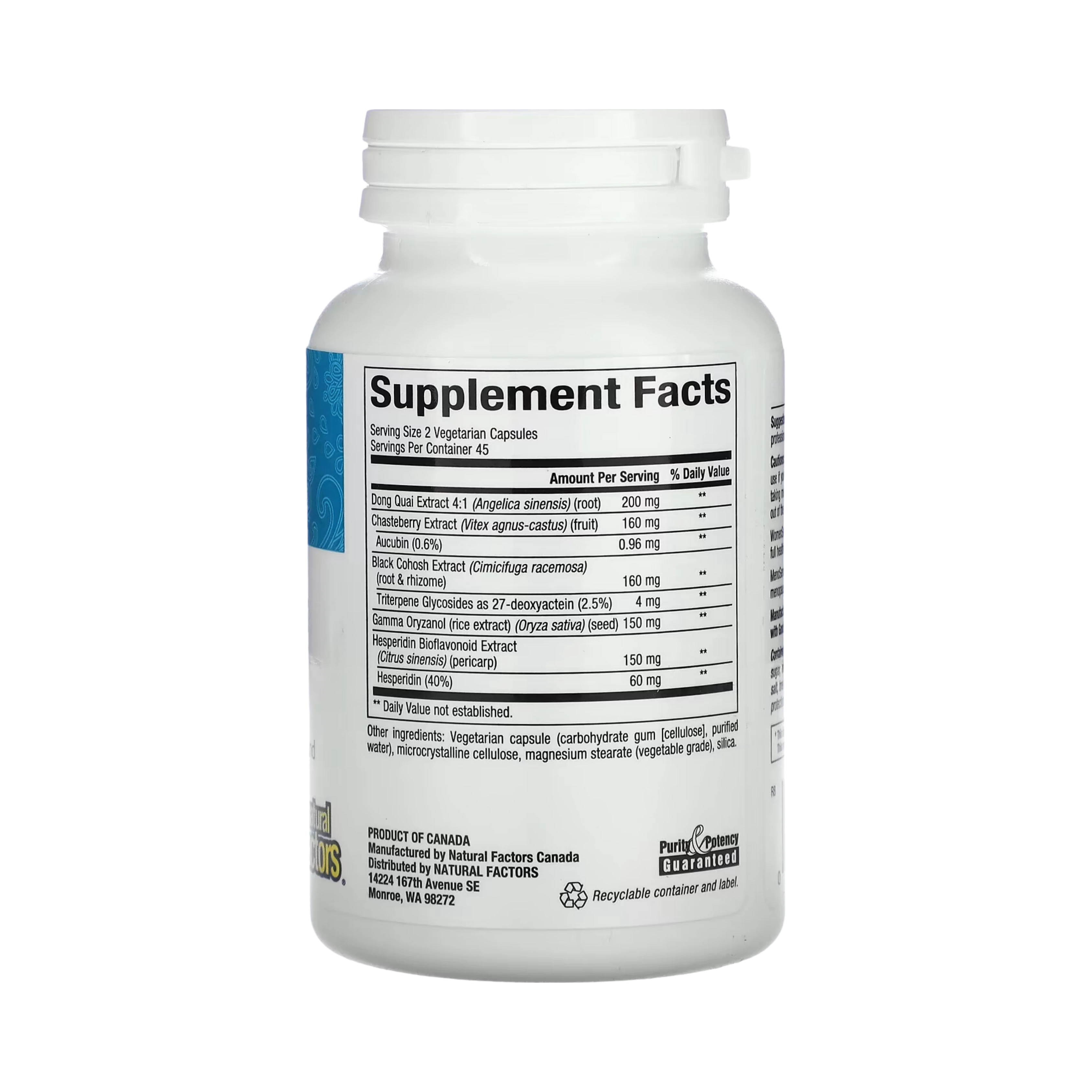 Natural Factors, WomenSense, MenoSense, Menopause Formula, 90 Vegetarian Capsules