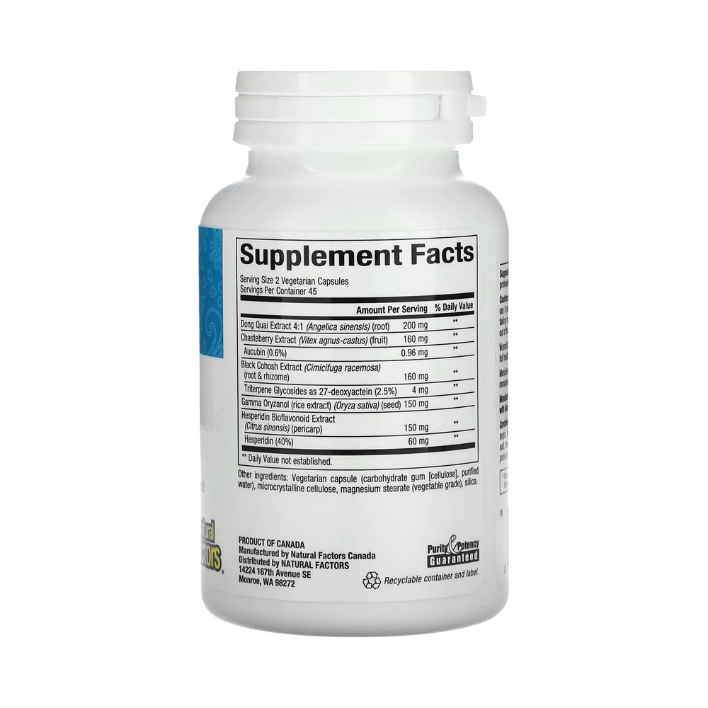 Natural Factors, WomenSense, MenoSense, Menopause Formula, 90 Vegetarian Capsules
