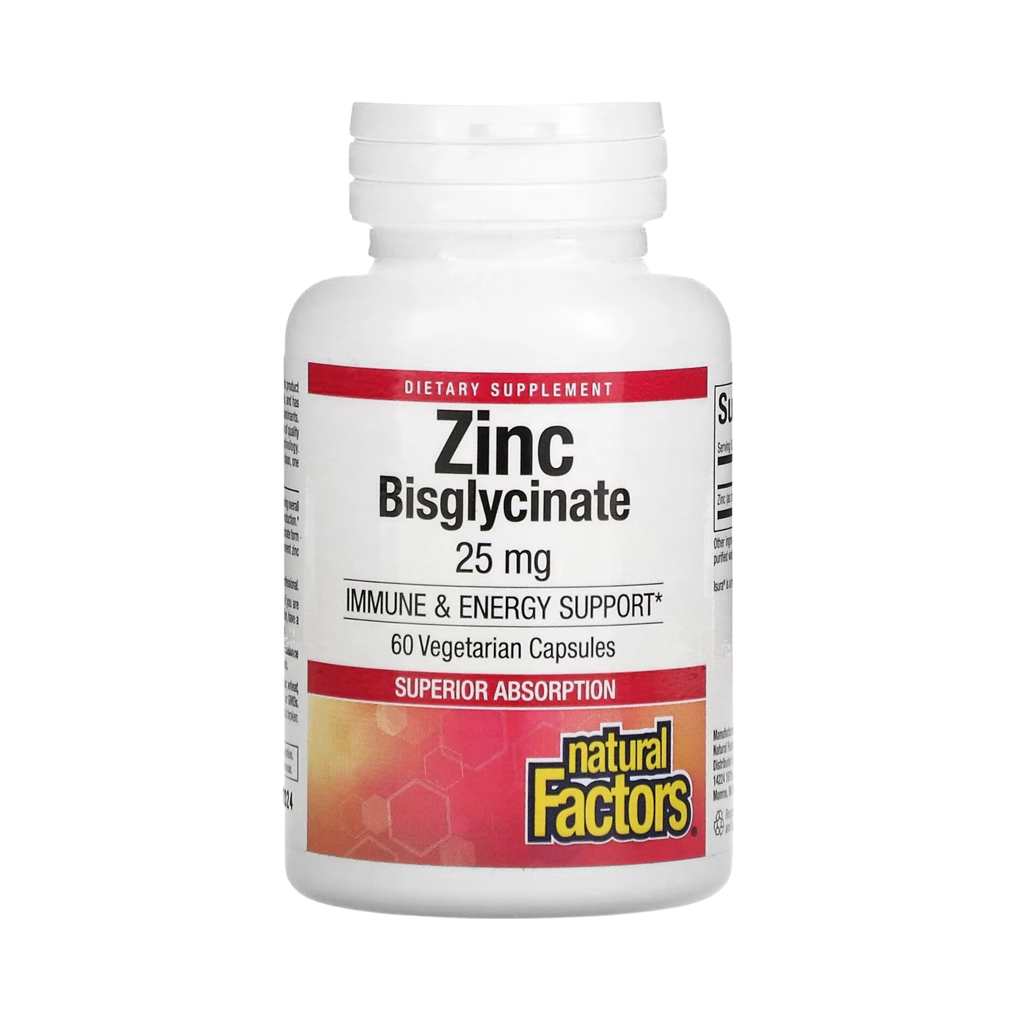 Natural Factors, Zinc Bisglycinate, 25 Mg , 60 Vegetarian Capsules