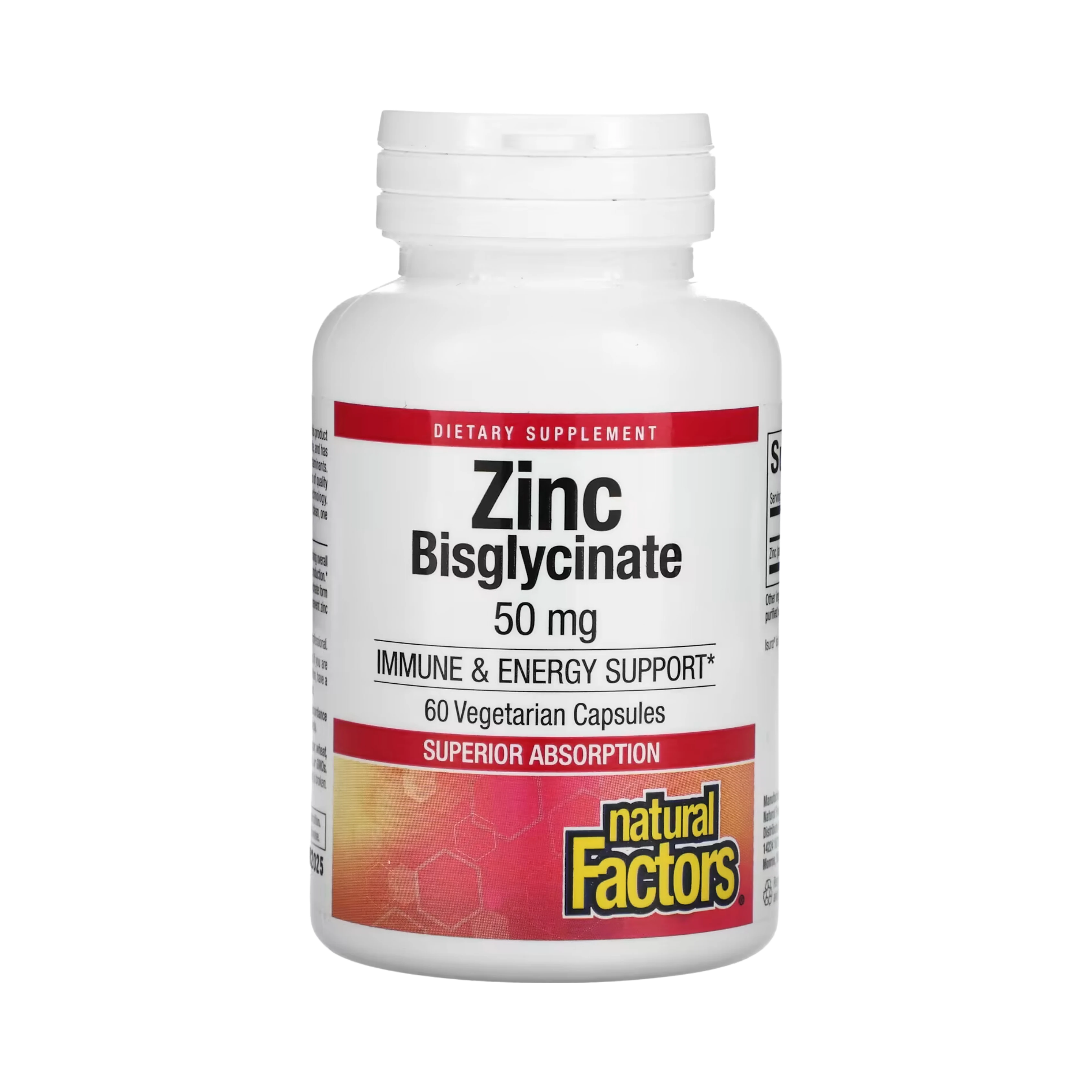 Natural Factors, Zinc Bisglycinate, 50 Mg, 60 Vegetarian Capsules