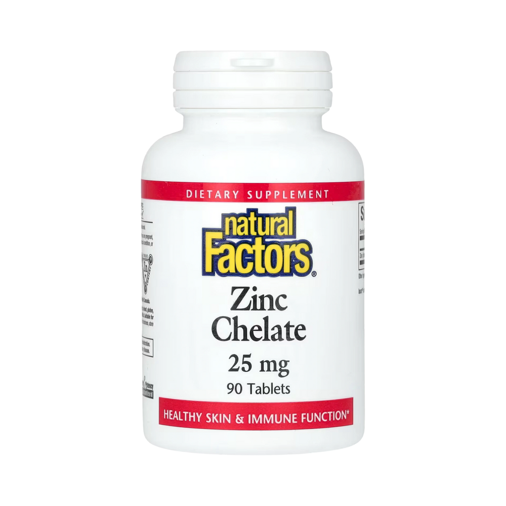 Natural Factors, Zinc Chelate, 25 Mg, 90 Tablets