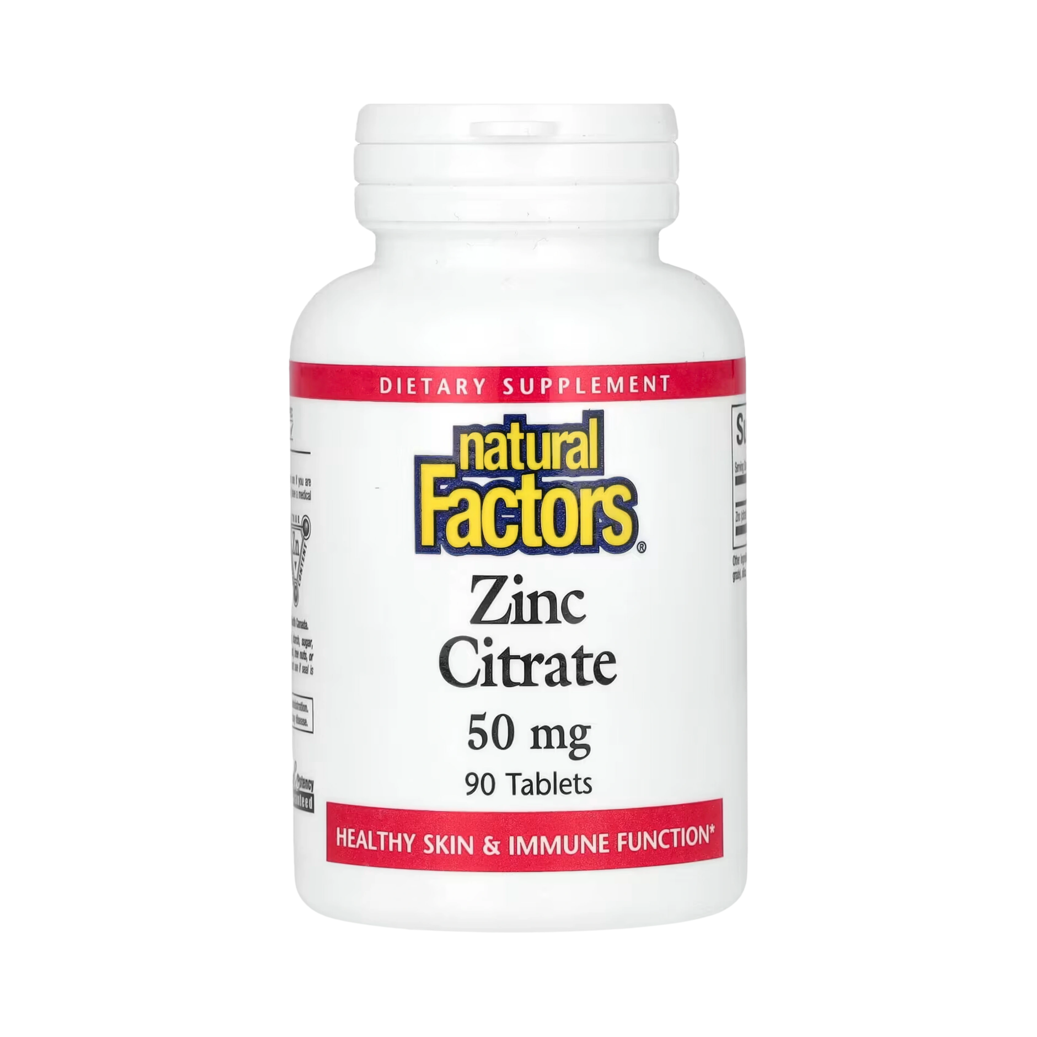 Natural Factors, Zinc Citrate, 50 Mg, 90 Tablets