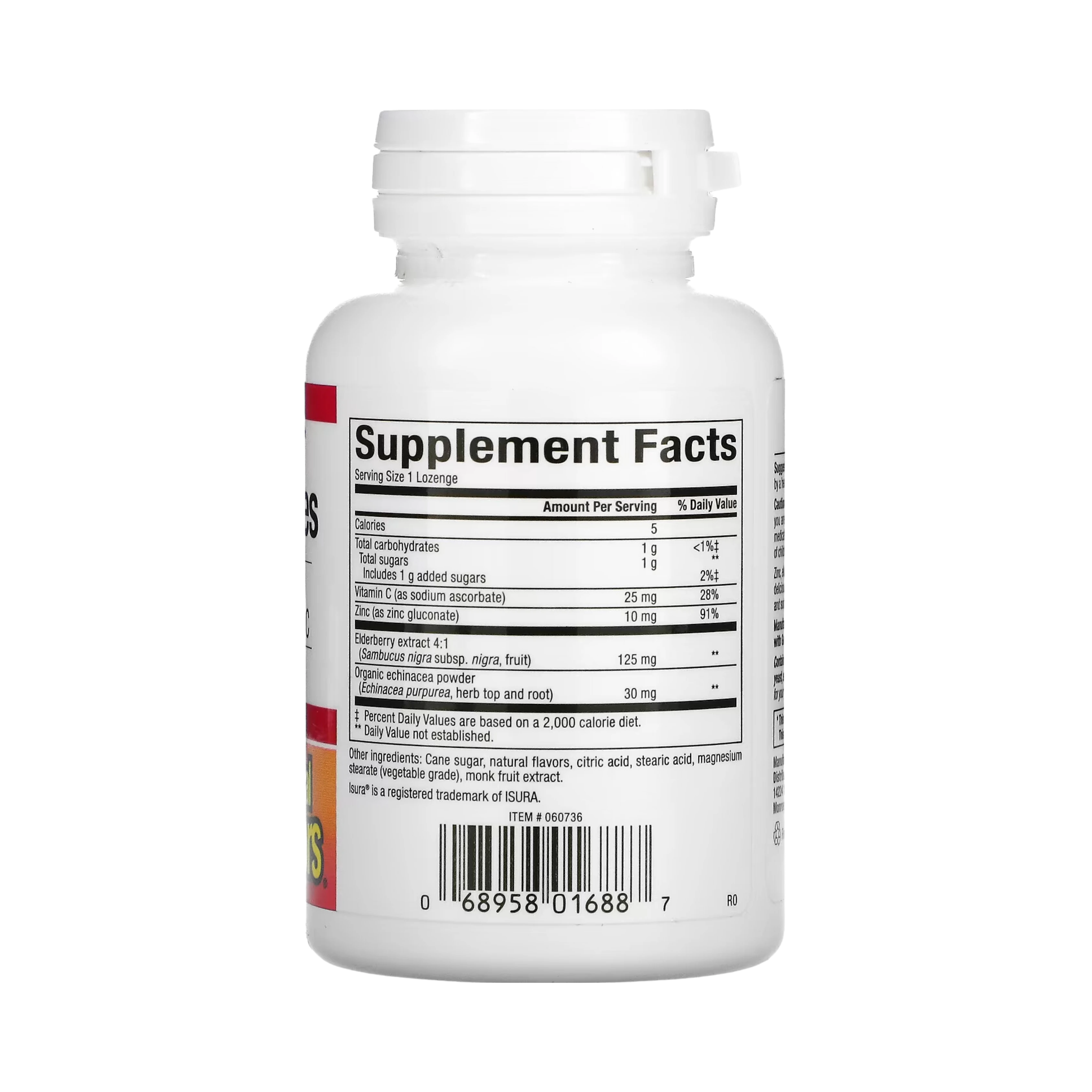 Natural Factors, Zinc Lonzenges, With Elderberry, Echinacea & Vitamin C, Honey Blossom, 60 Lozenges
