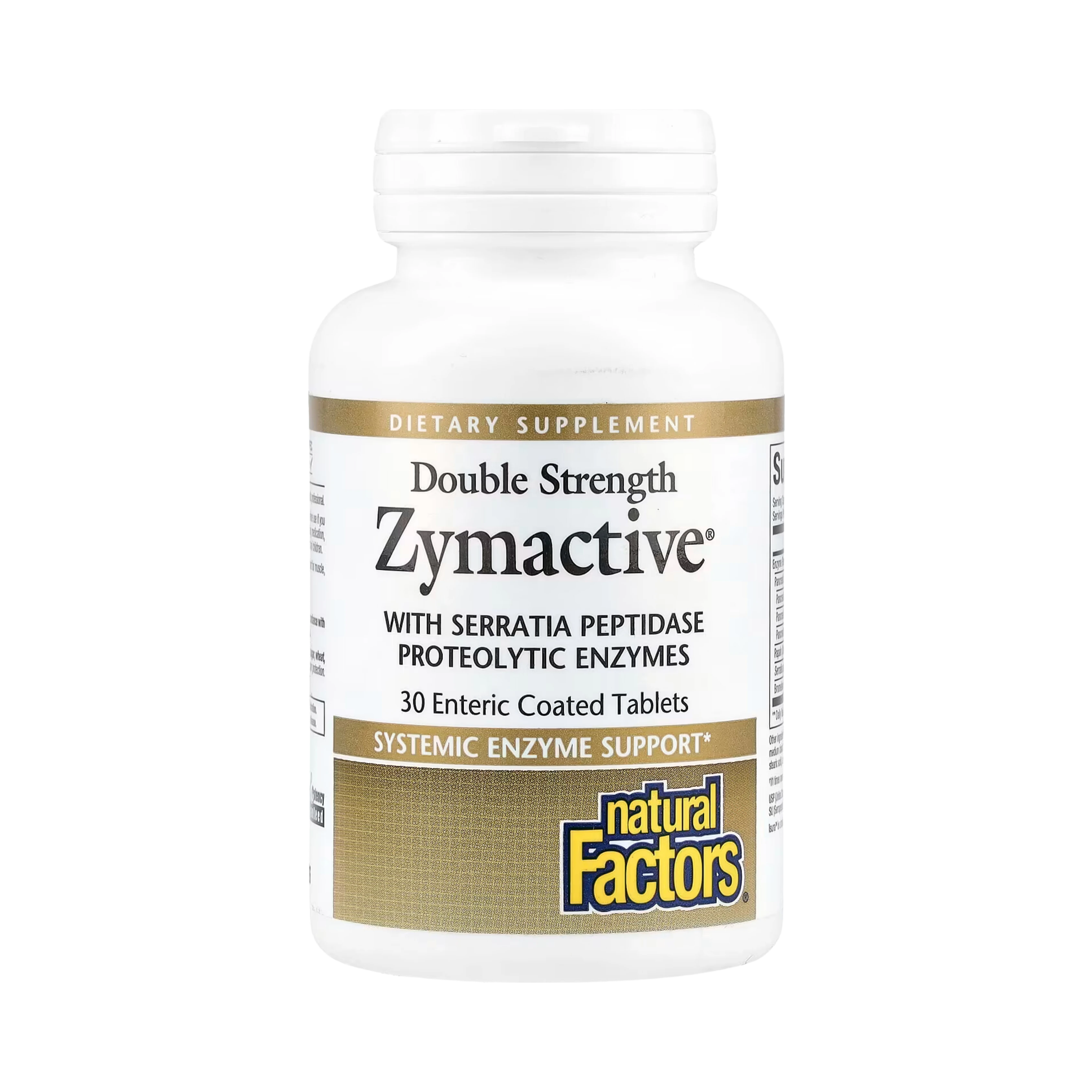 Natural Factors, Zymactive, Double Strength, 30 Enteric Coated Tablets