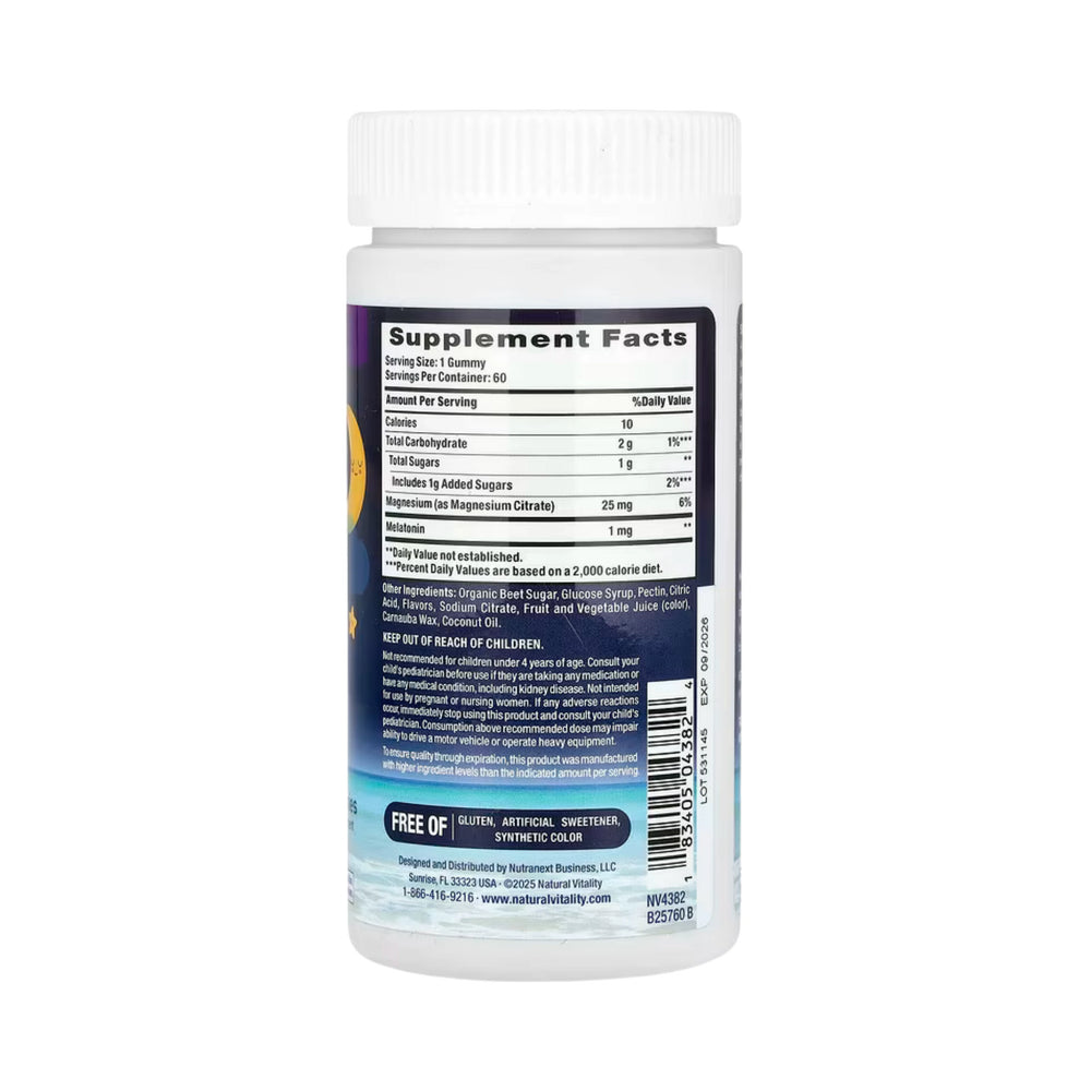 Natural Vitality, CALM, Kids Sleep Gummies With Melatonin, Nighttime Berry, 60 Gummies