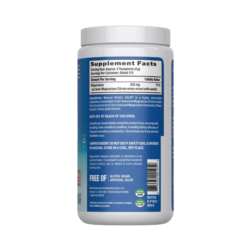 Natural Vitality, CALM, Magnesium Citrate + Glycinate, Cherry, 16 oz, 453g