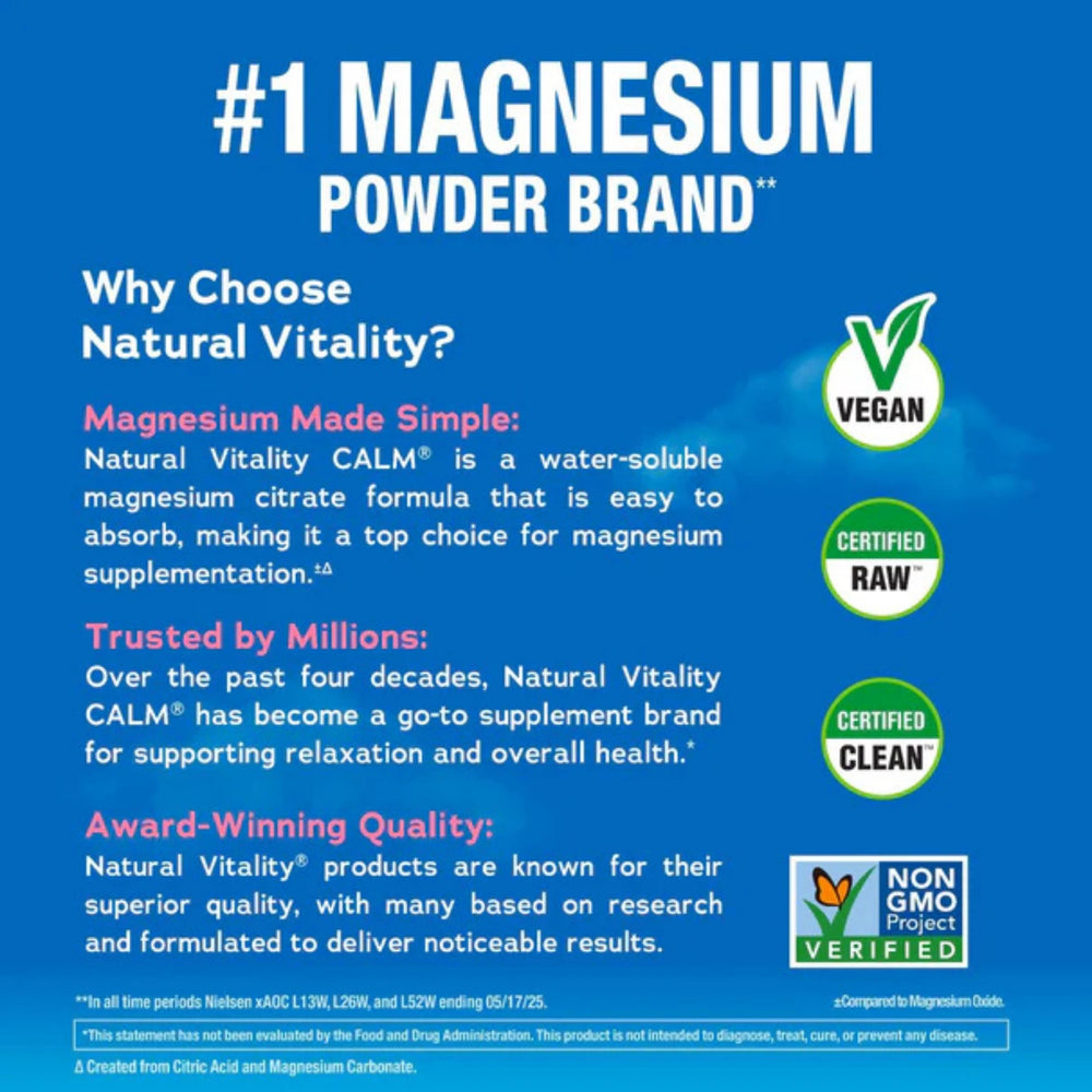 Natural Vitality, CALM, Magnesium Citrate + Glycinate, Cherry, 16 oz, 453g