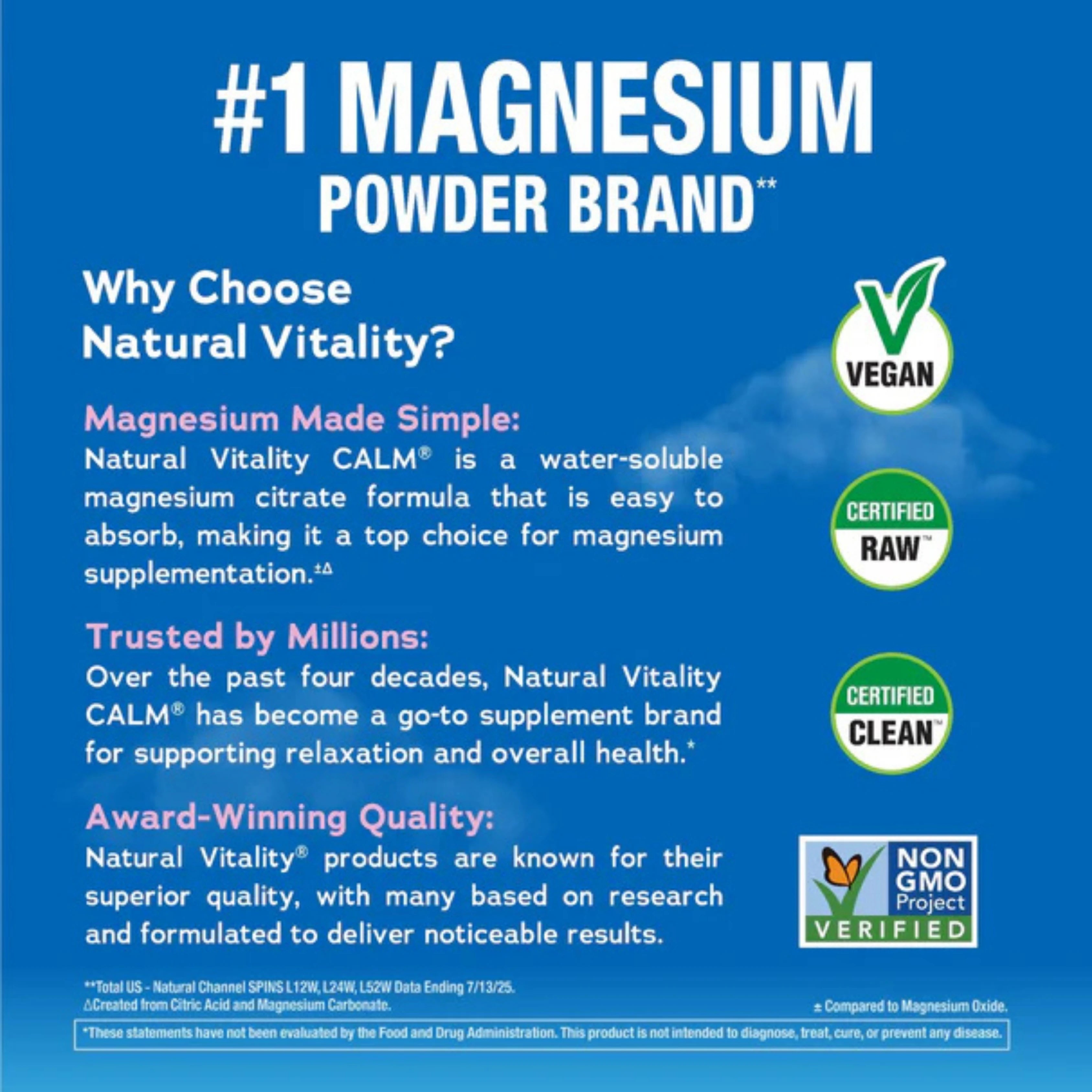 Natural Vitality, CALM, Magnesium Supplement Drink Mix, Raspberry-Lemon, 30 Packets