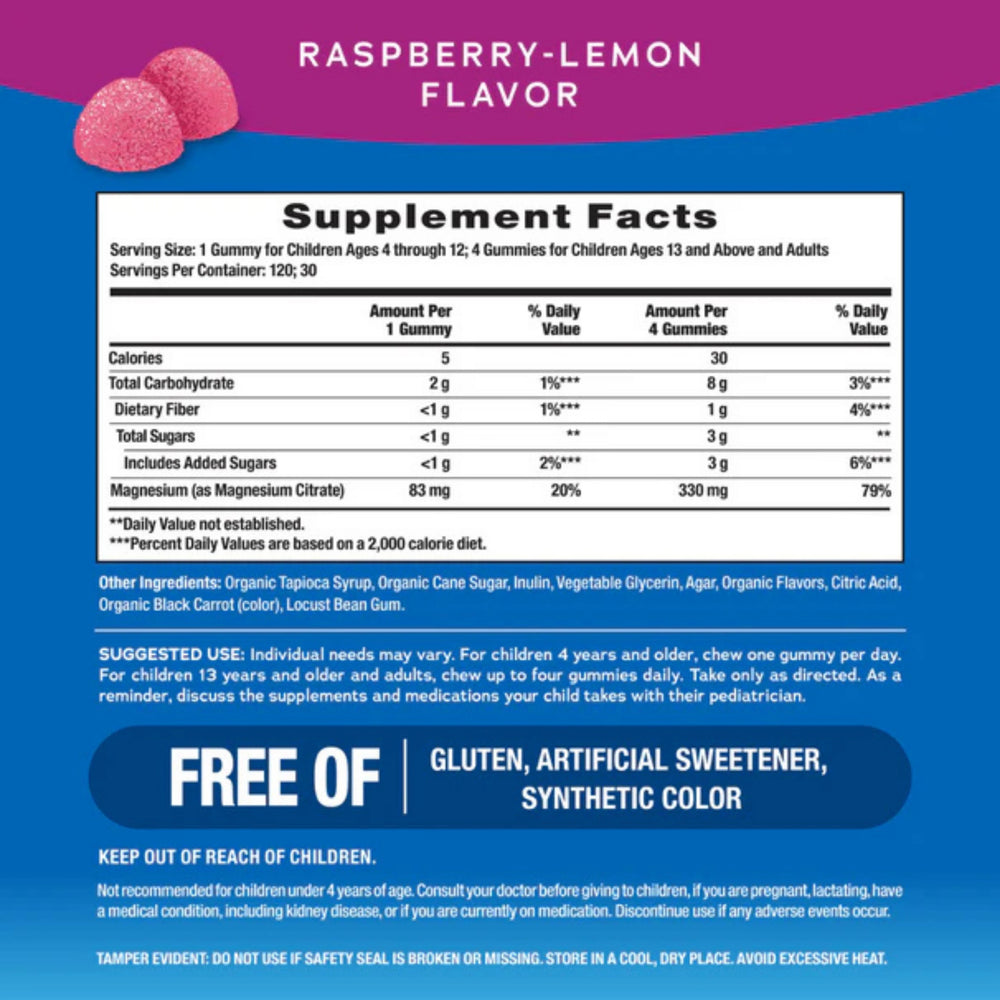 Natural Vitality, CALM, Magnesium Supplement, Raspberry-Lemon, 120 Gummies