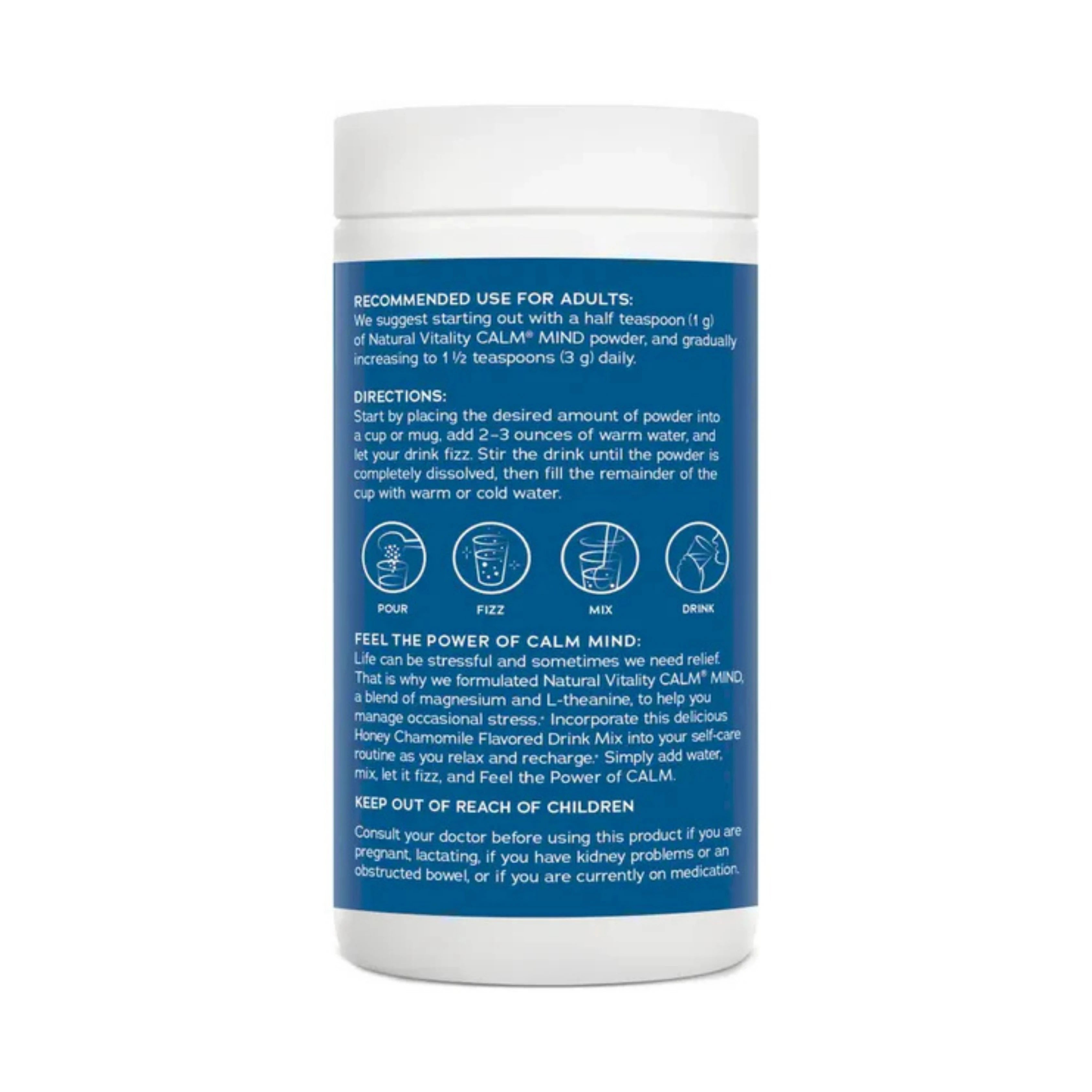 Natural Vitality, CALM Mind, Magnesium Citrate with L-Theanine Drink Mix, Honey Chamomile, 6 oz, 170 g