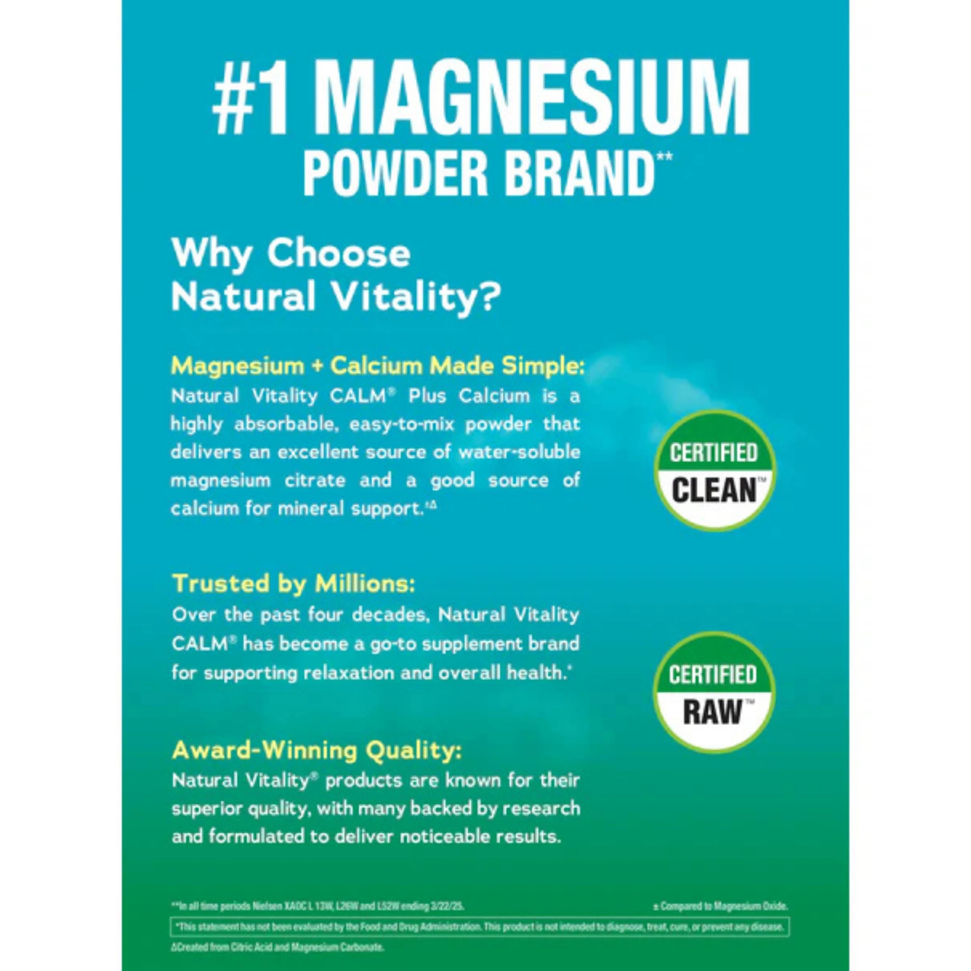 Natural Vitality, CALM, Plus Calcium, Magnesium-Calcium Drink Mix, Original Unflavored, 8 oz, 227 g