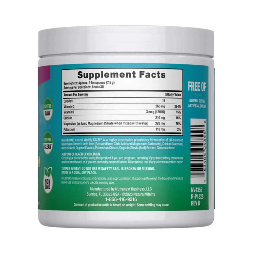Natural Vitality, CALM, Plus Calcium, Raspberry-Lemon, 8 oz, 227 g